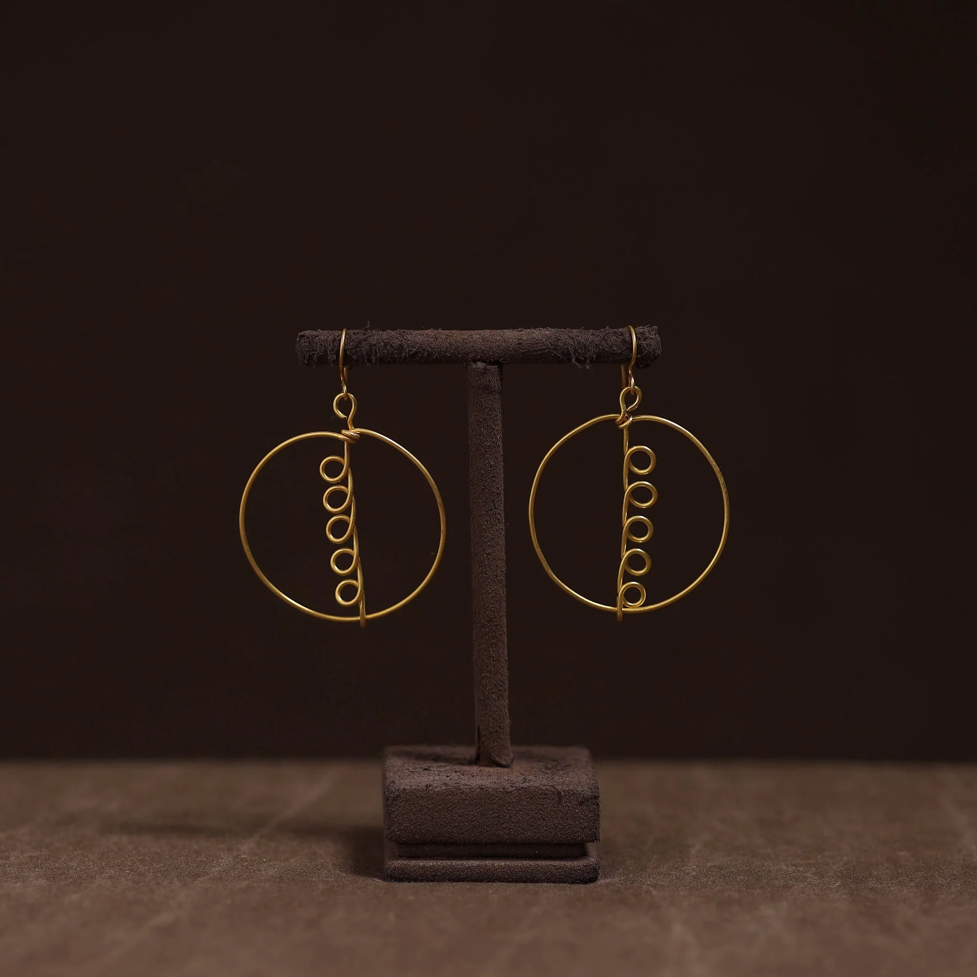 Yellow - Brass Metal Handcrafted Earrings 29 - Image 2