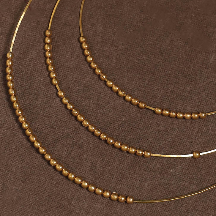 Yellow - Brass Metal Handcrafted Hasli Necklace 143 - Image 3