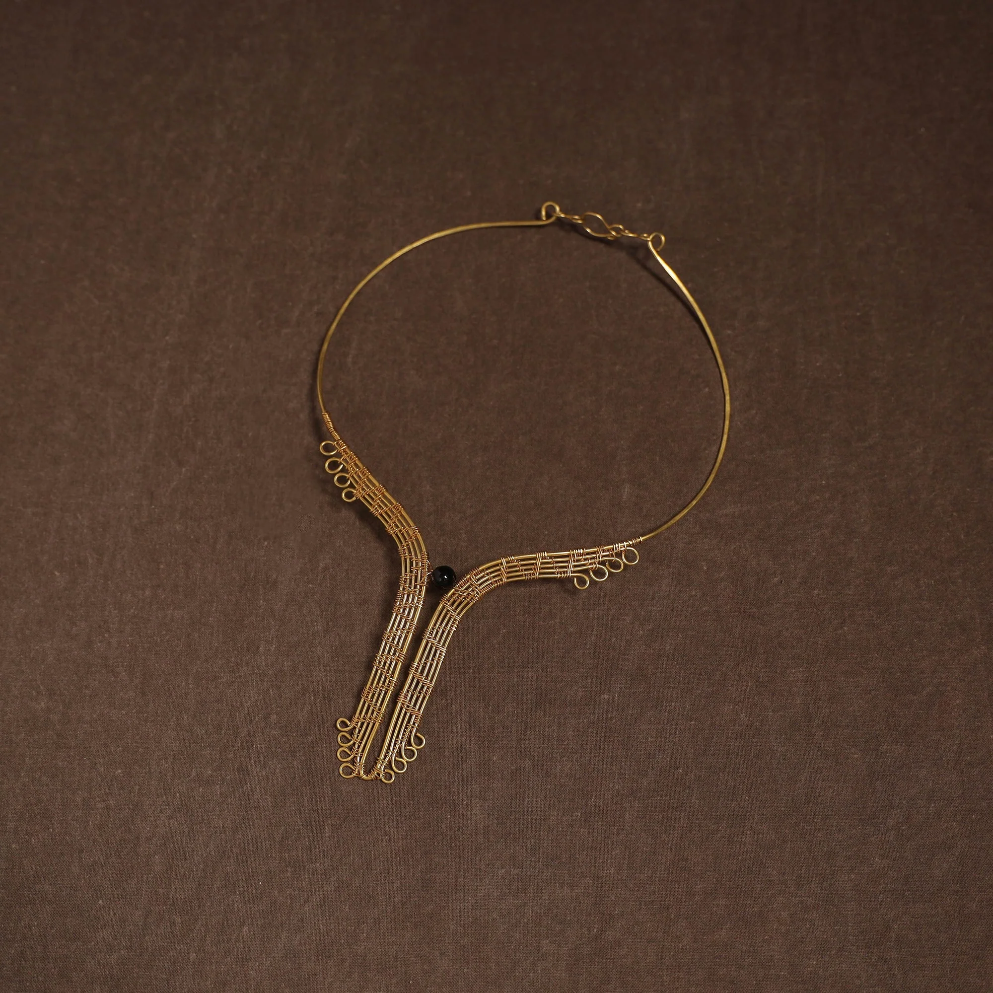 Yellow - Brass Metal Handcrafted Hasli Necklace 153 - Image 2