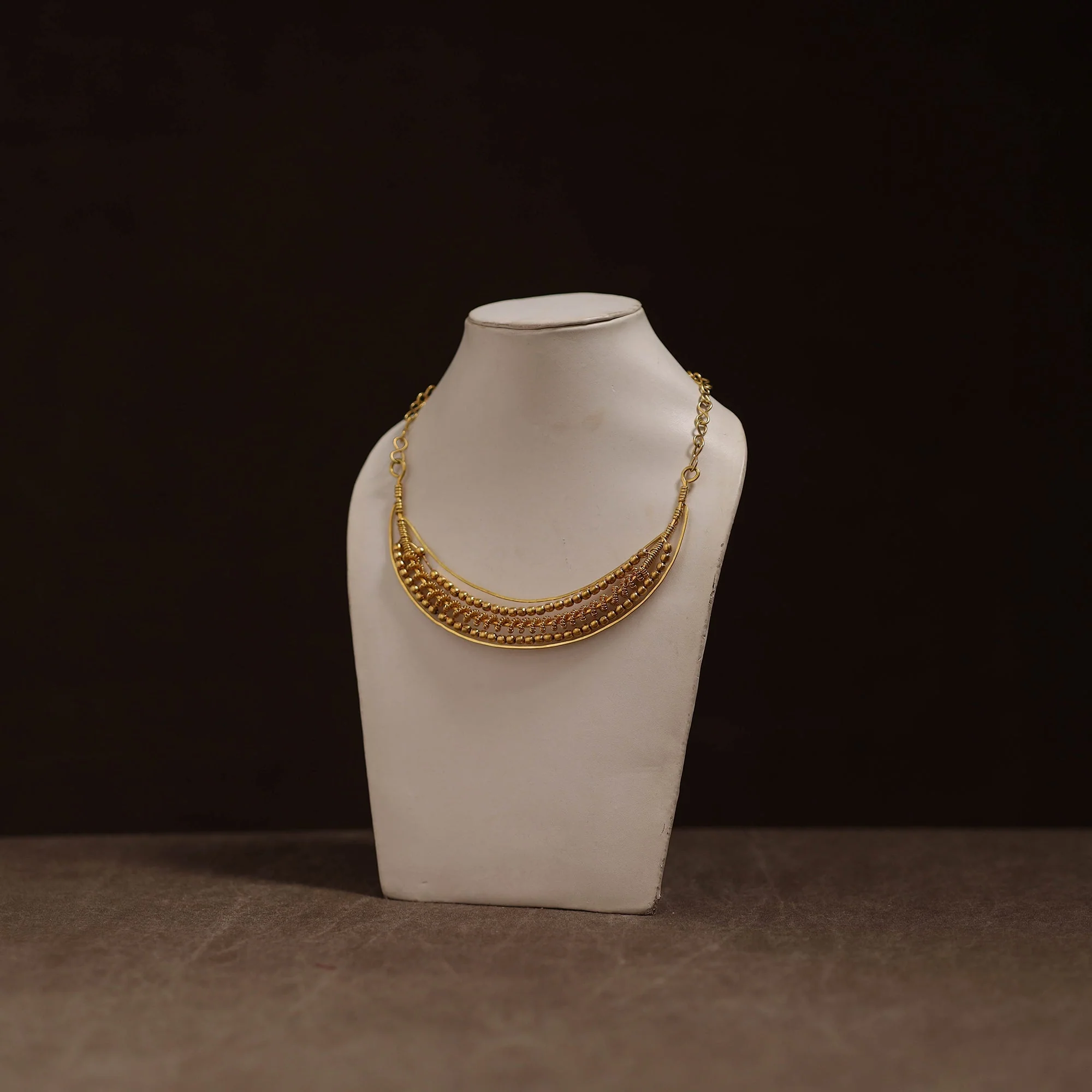 Yellow - Brass Metal Handcrafted Necklace 133