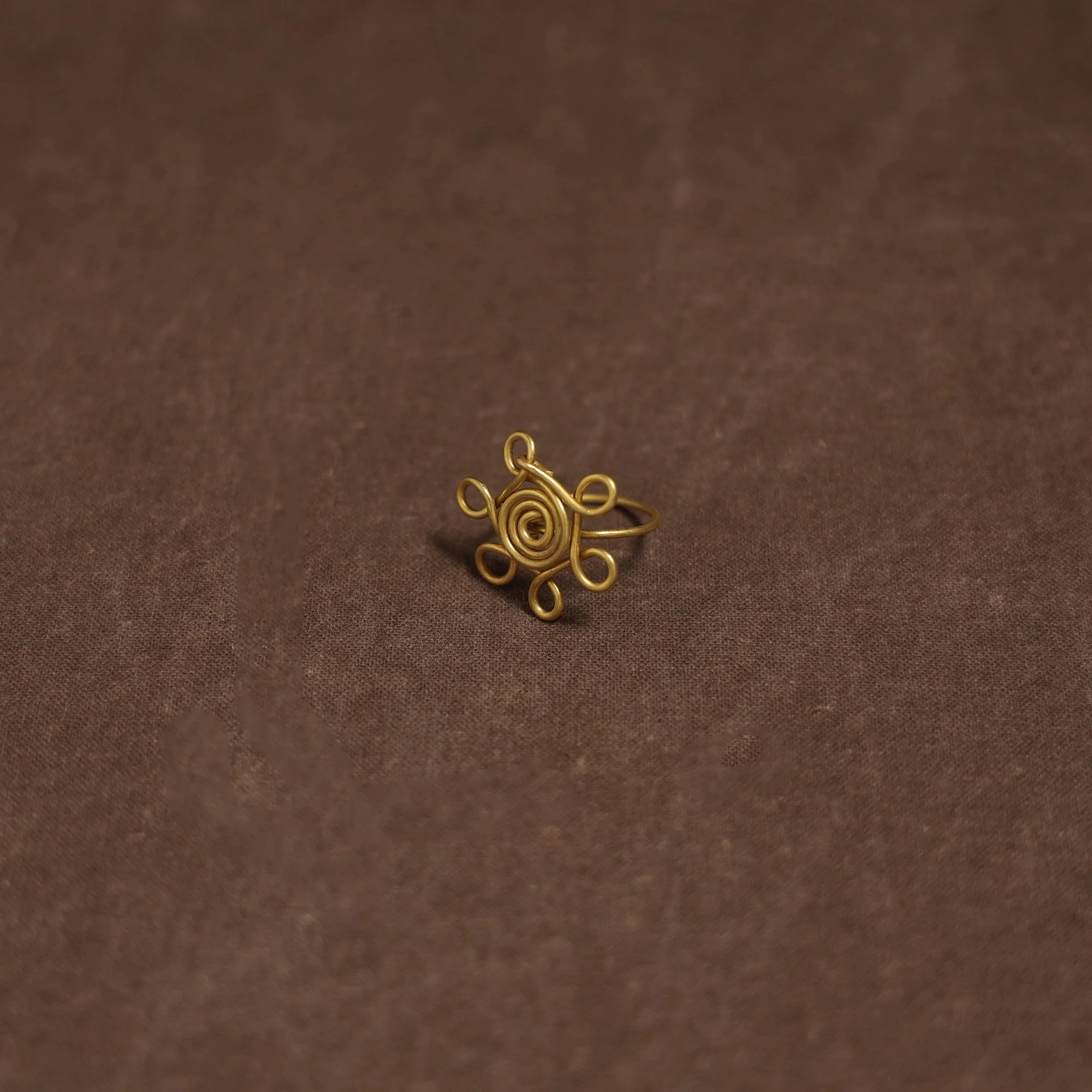 Yellow - Brass Metal Handcrafted Ring 13