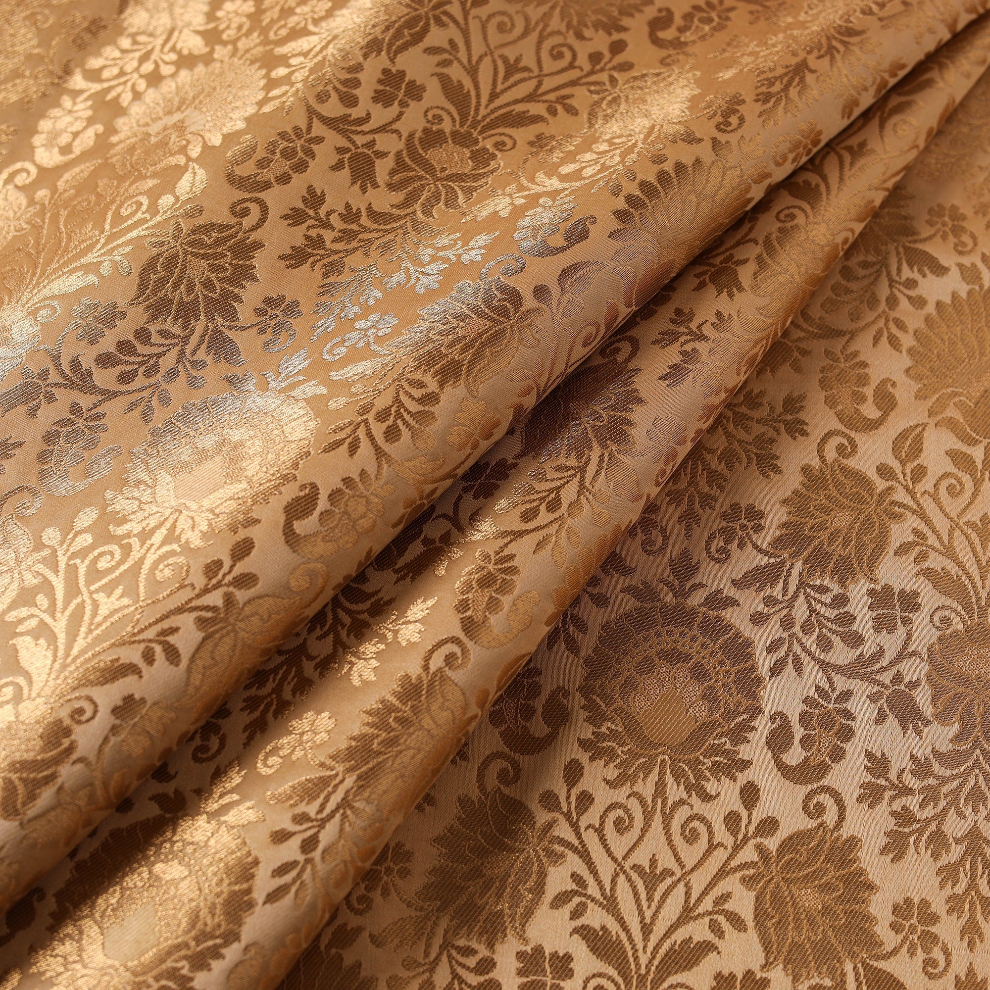 Beige - Brocade Viscose Banarasi Fabric 02