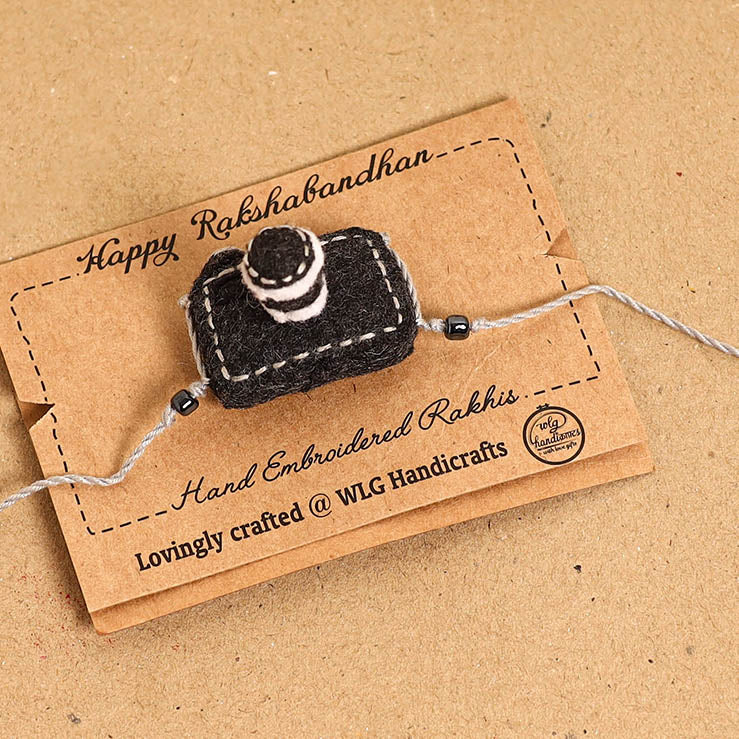 Camera - Hand Embroidered Felt Rakhi for Kids 17 - Image 2