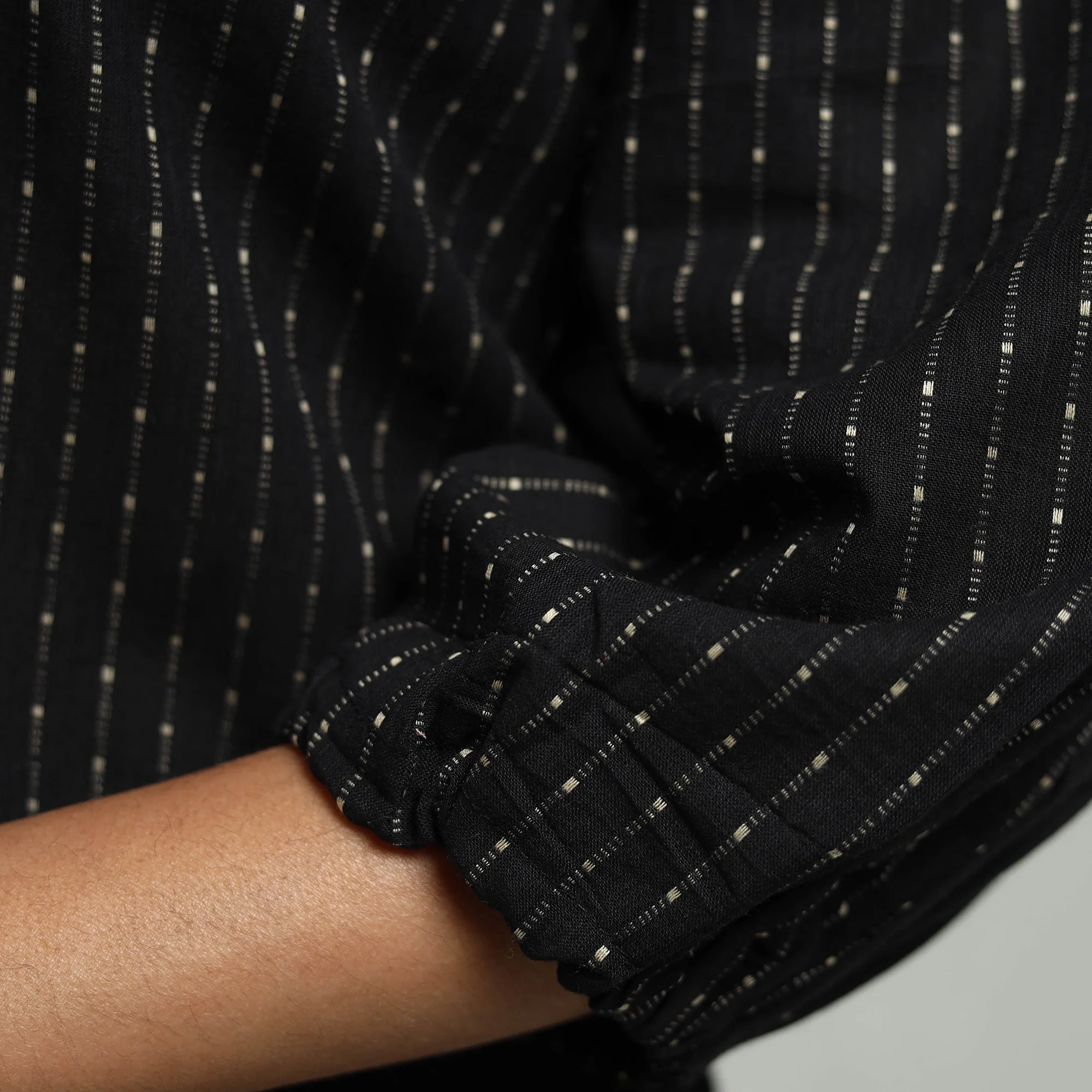 Black - Cotton Jacquard Crop Top 01 - Image 6
