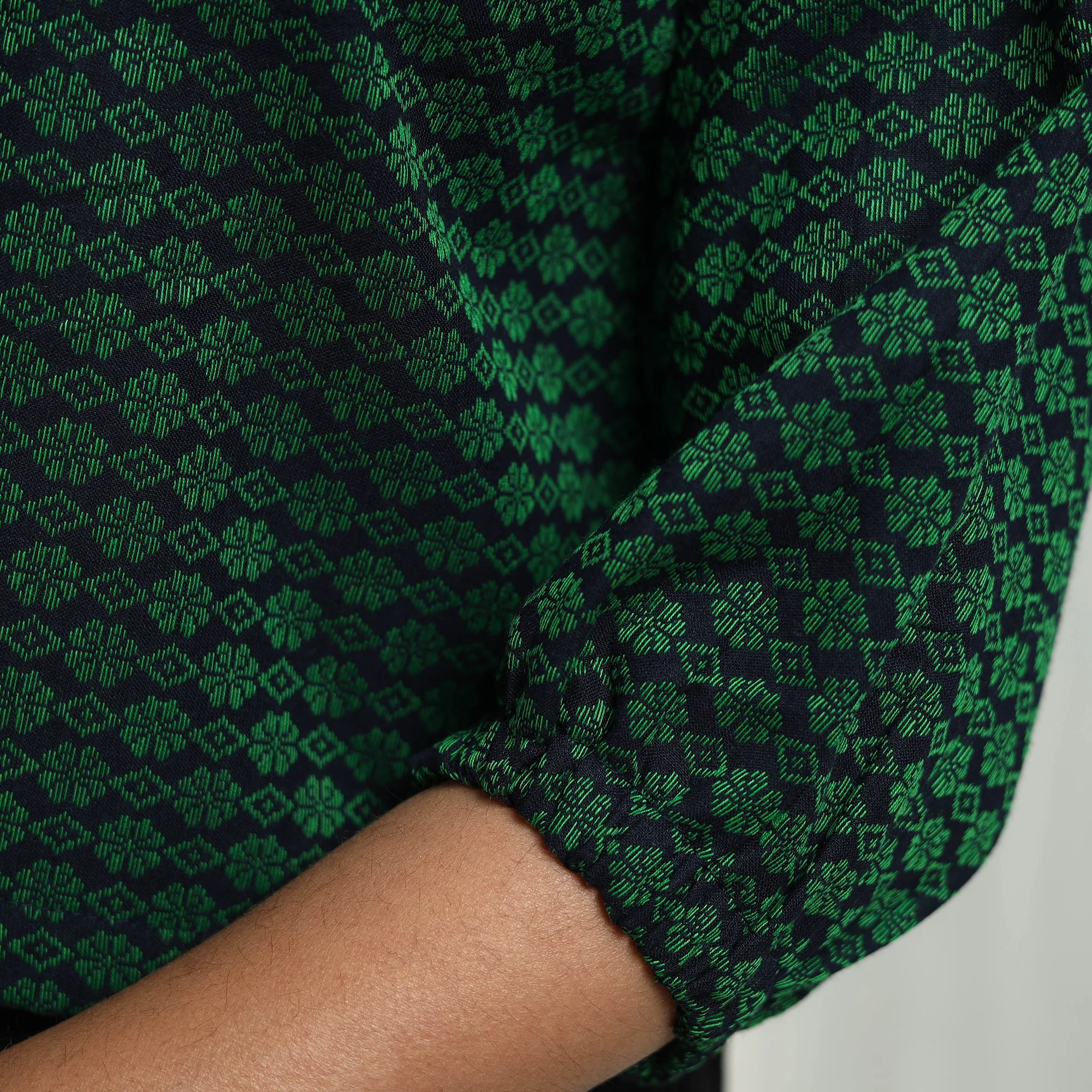 Green - Cotton Jacquard Crop Top 06 - Image 6