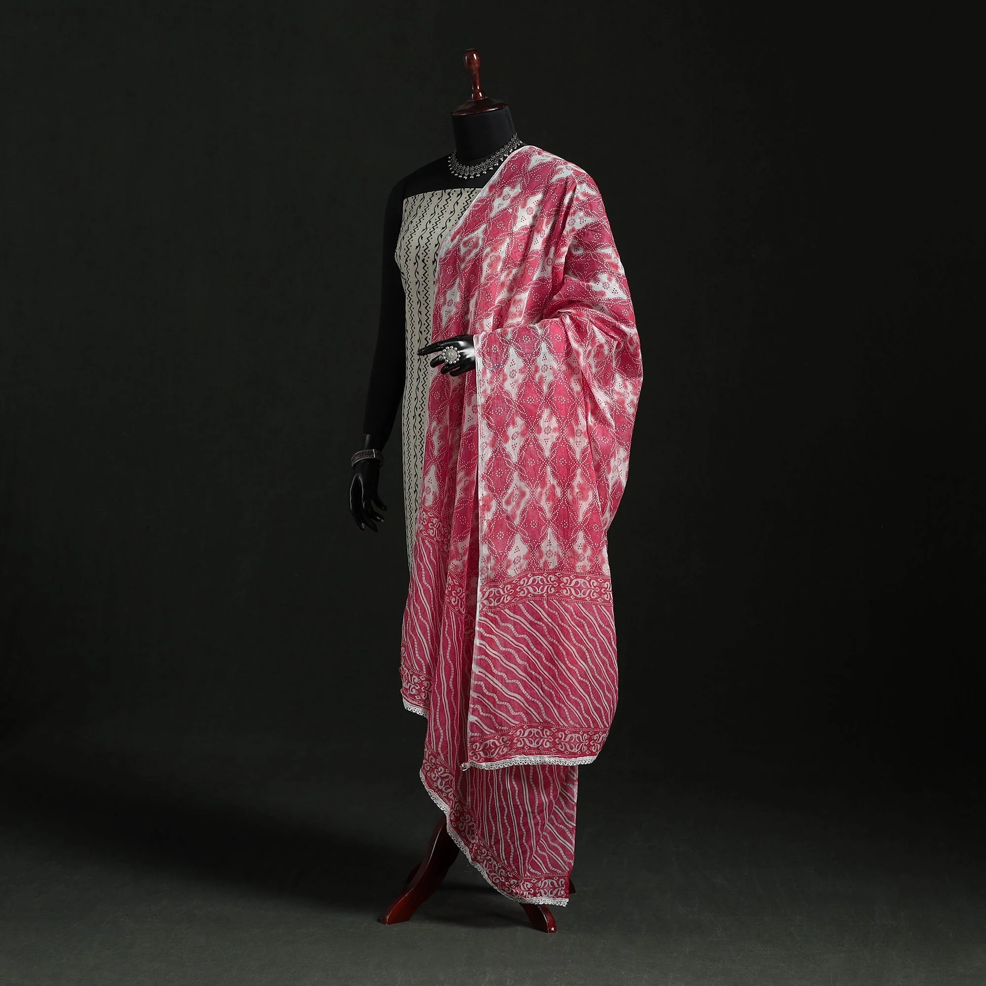 Pink - Cotton Jaipur Printed Dupatta 20