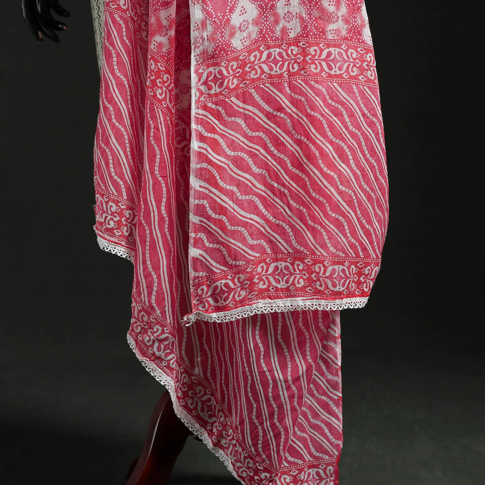 Pink - Cotton Jaipur Printed Dupatta 20 - Image 4