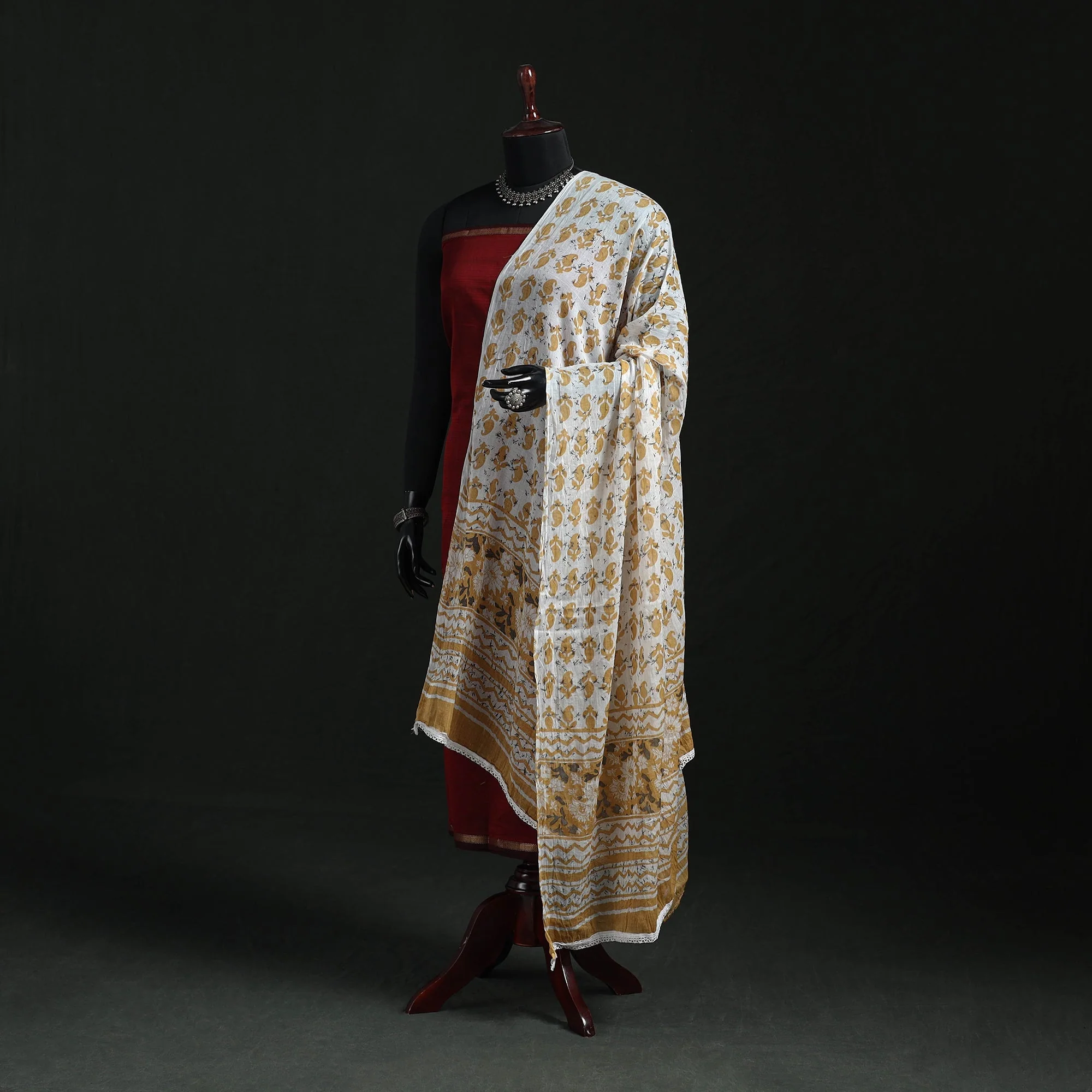 Yellow - Cotton Jaipur Printed Dupatta 61