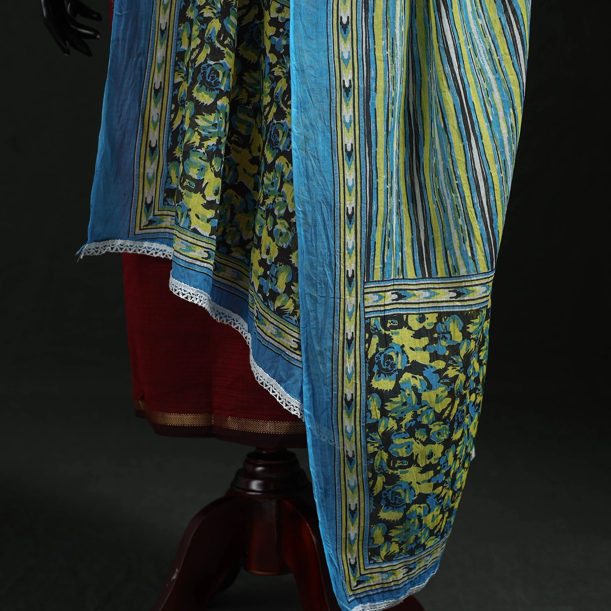 Green - Cotton Jaipur Printed Dupatta 73 - Image 4