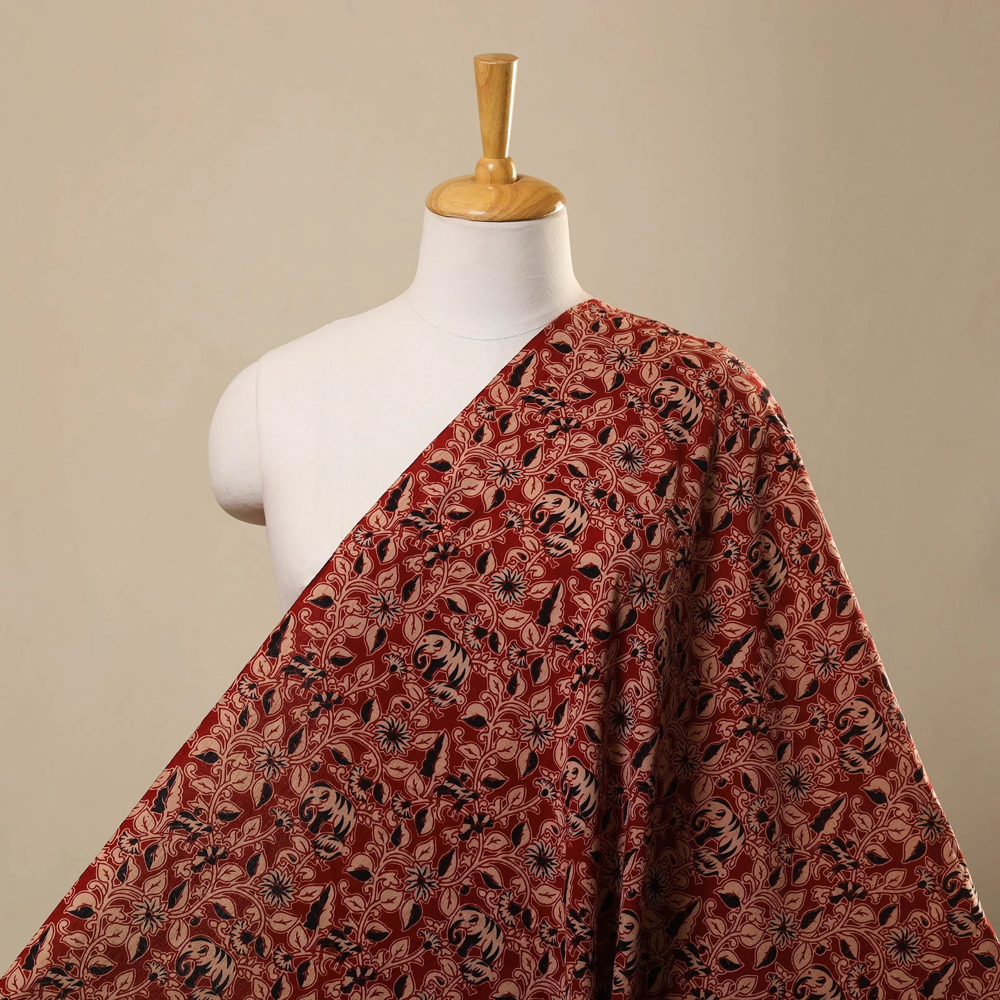 Brown - Cotton Kalamkari Print Fabric 20