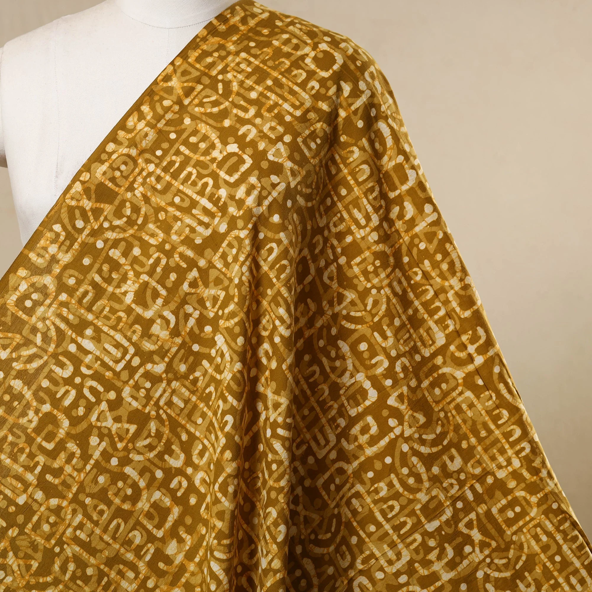 Brown - Cotton Kutch Batik Print Fabric 05 - Image 2