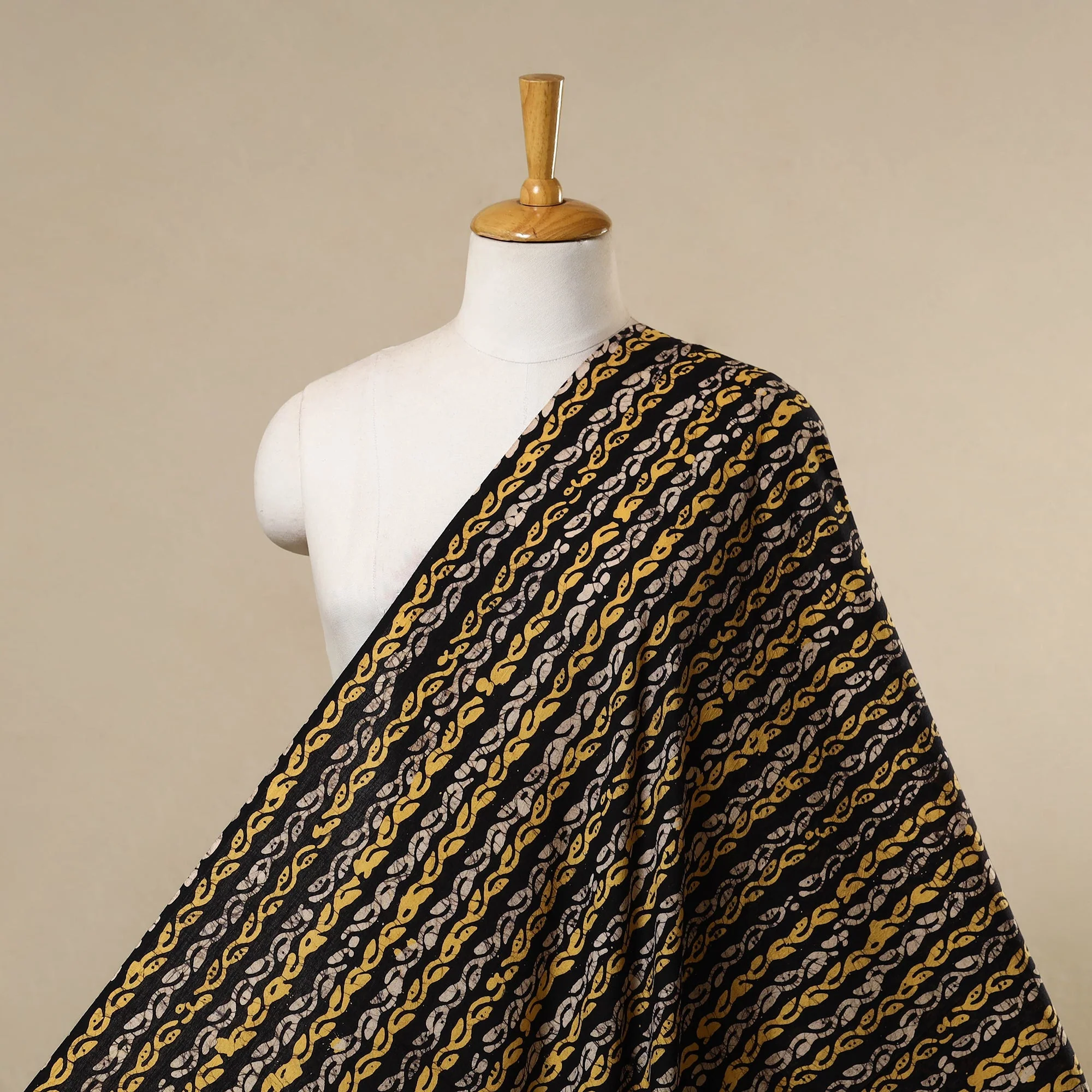 Black - Cotton Kutch Batik Print Fabric 29