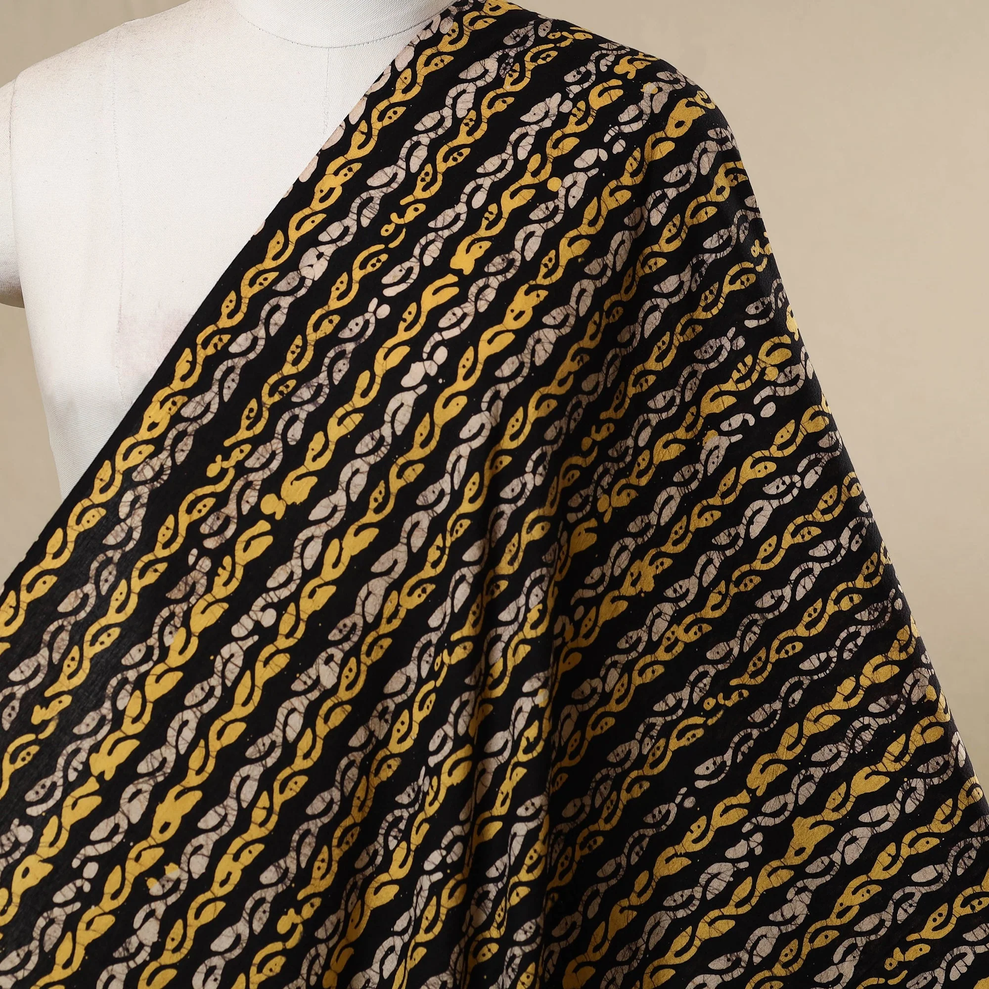 Black - Cotton Kutch Batik Print Fabric 29 - Image 2