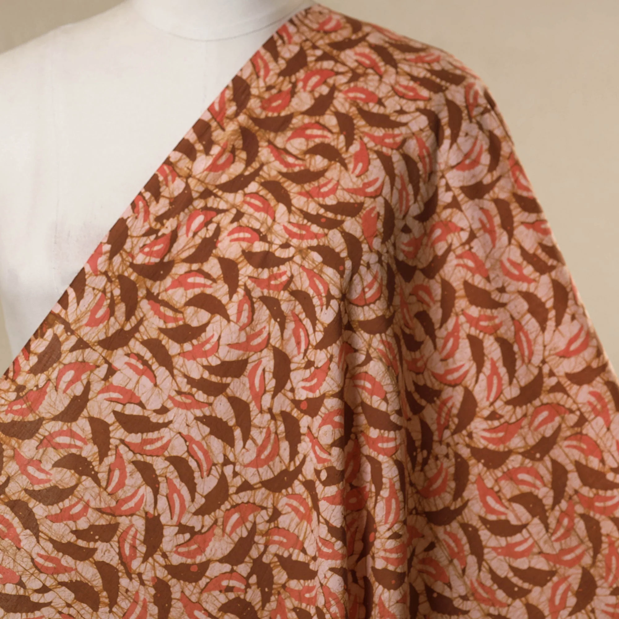Brown - Cotton Kutch Batik Print Fabric 33 - Image 2