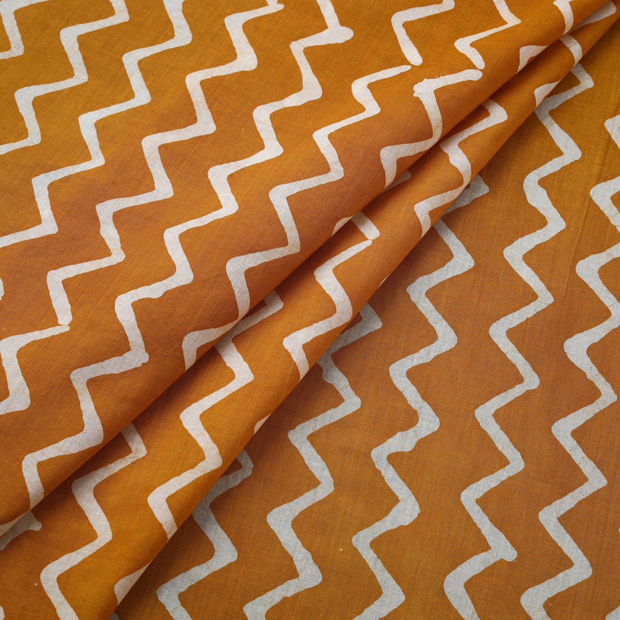 Yellow - Cotton Kutch Hand Block Batik Print Fabric 07 - Image 2