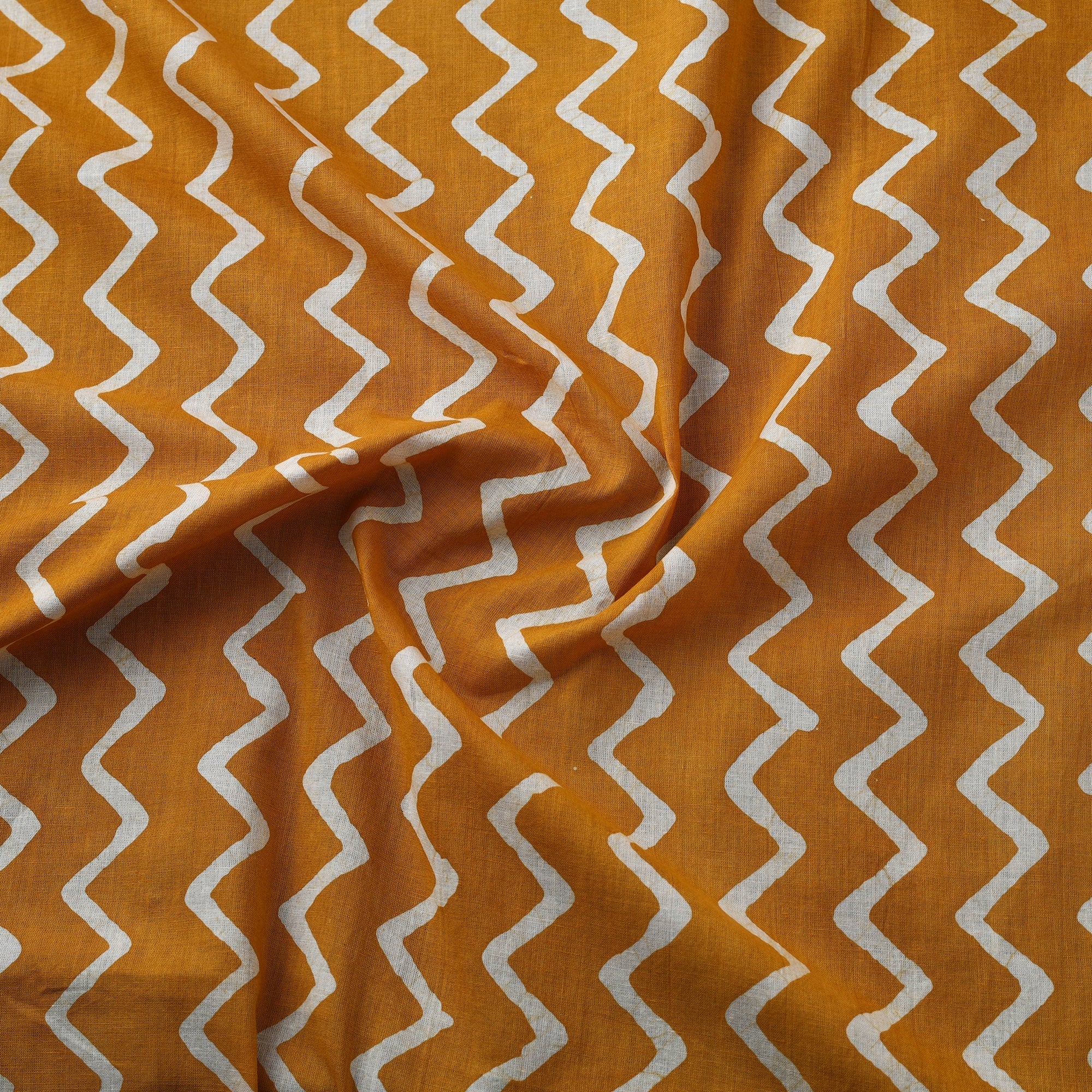 Yellow - Cotton Kutch Hand Block Batik Print Fabric 07 - Image 3