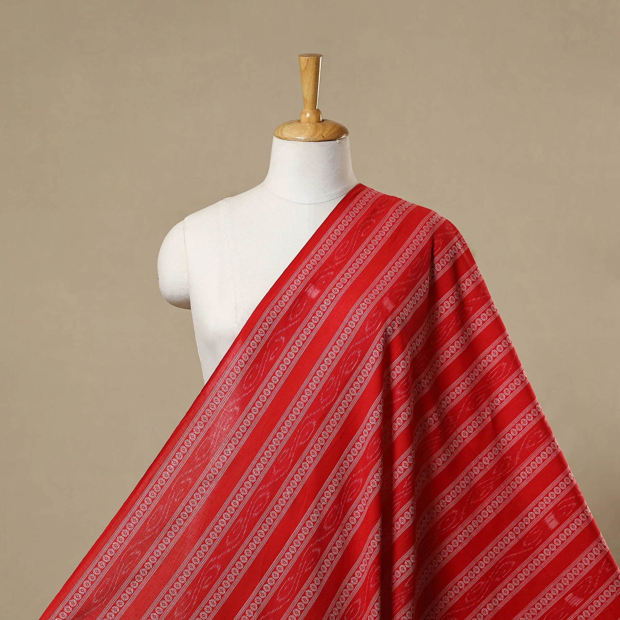 Red - Cotton Sambalpuri Ikat Fabric 22