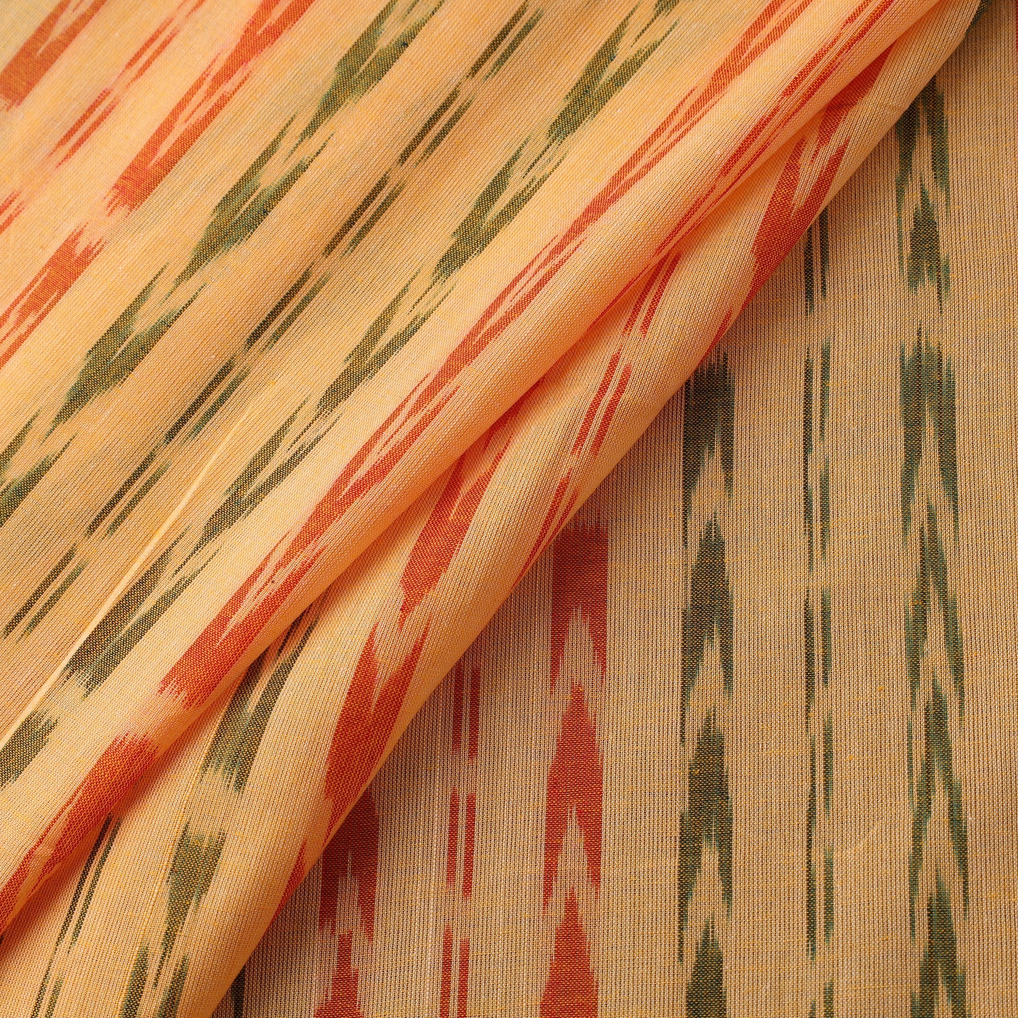 Yellow - Cotton Sambalpuri Ikat Fabric 26 - Image 2
