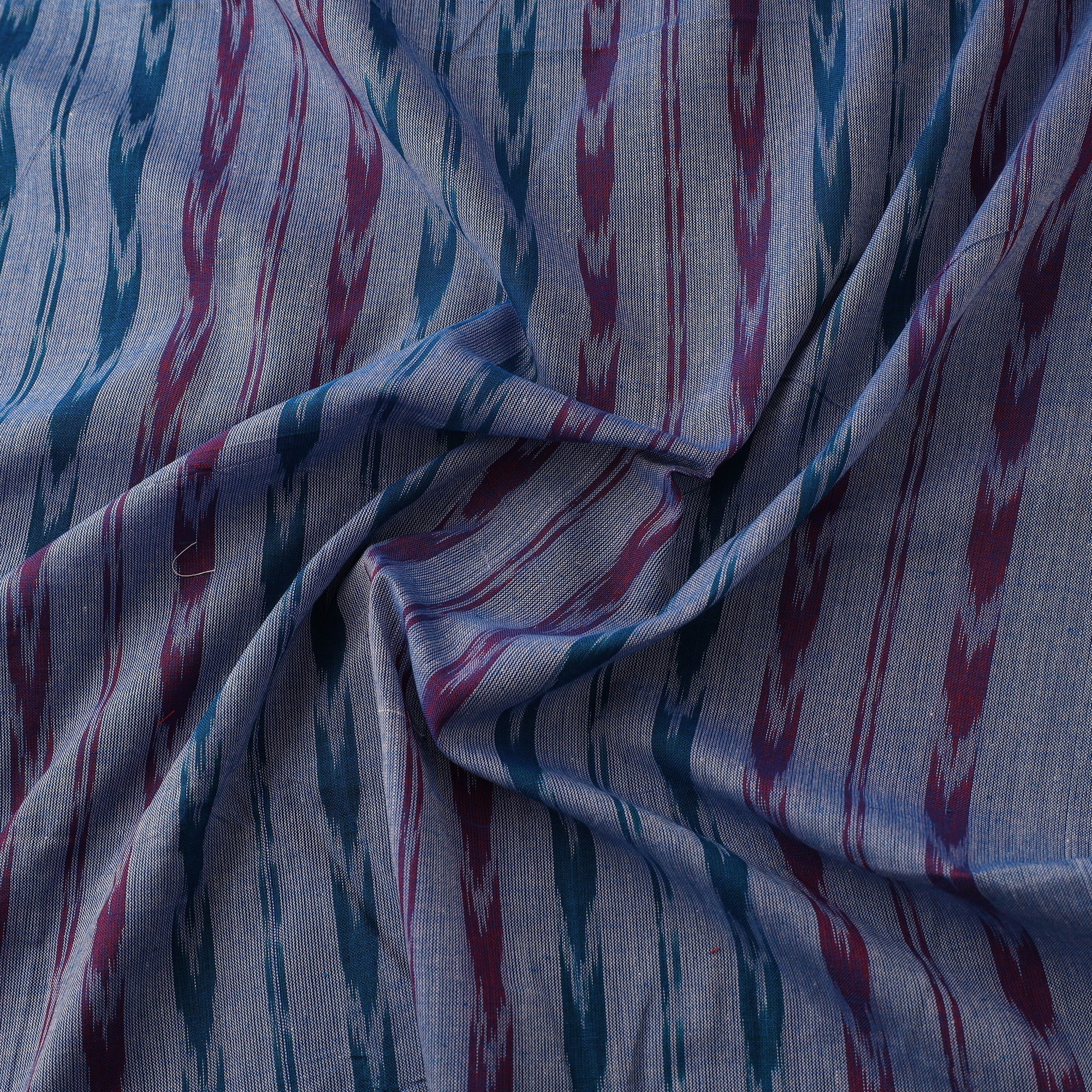 Blue - Cotton Sambalpuri Ikat Fabric 27 - Image 3