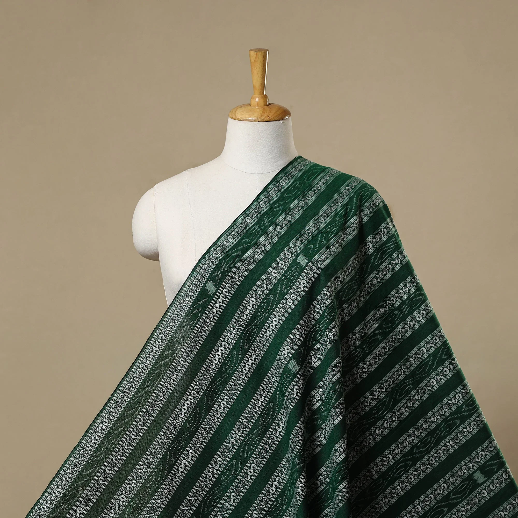 Green - Cotton Sambalpuri Ikat Fabric 30