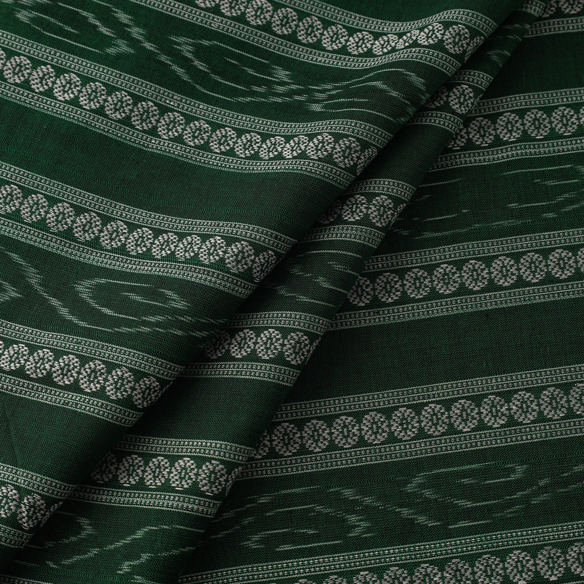Green - Cotton Sambalpuri Ikat Fabric 30 - Image 2
