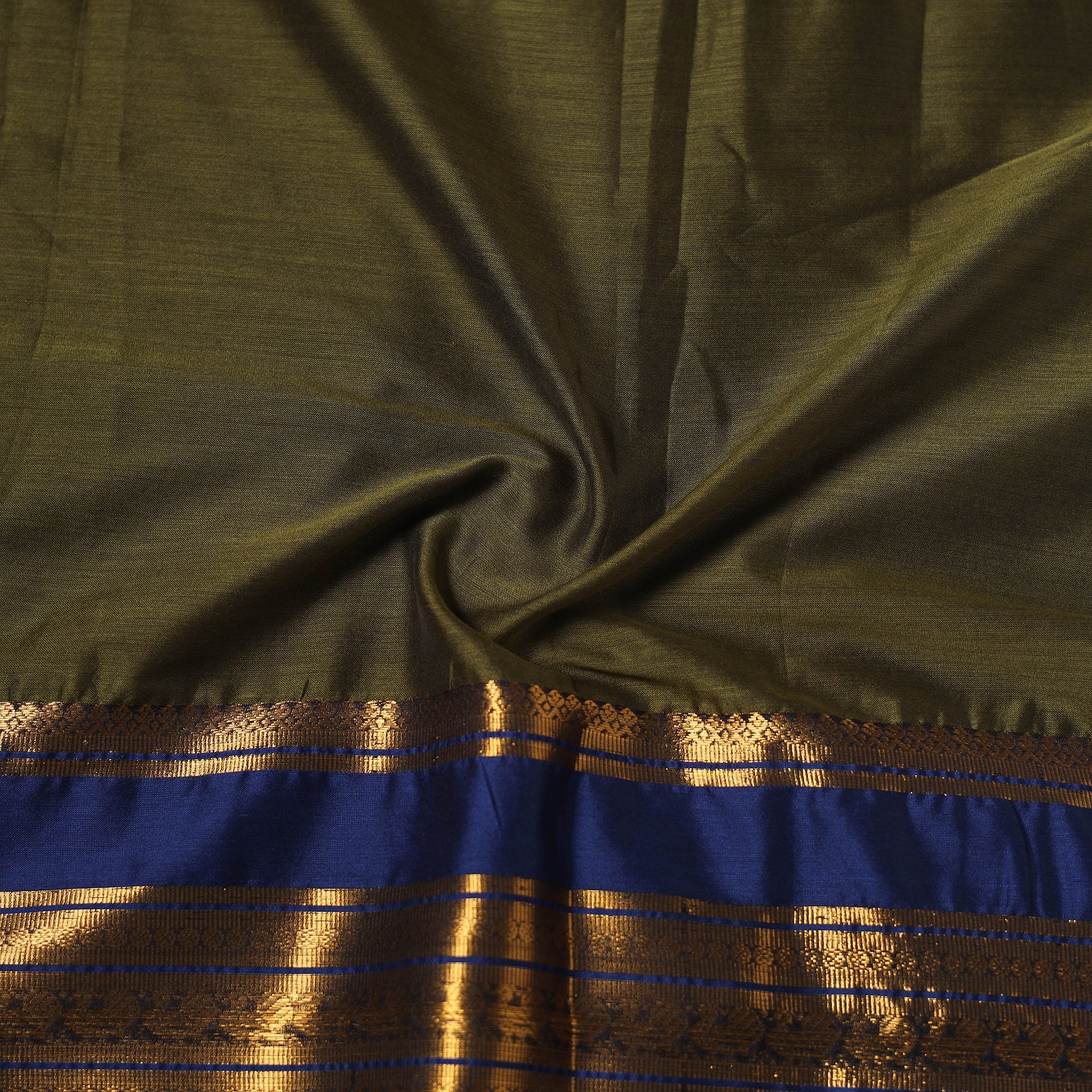 Green - Dharwad Cotton Fabric with Border 06 - Image 4