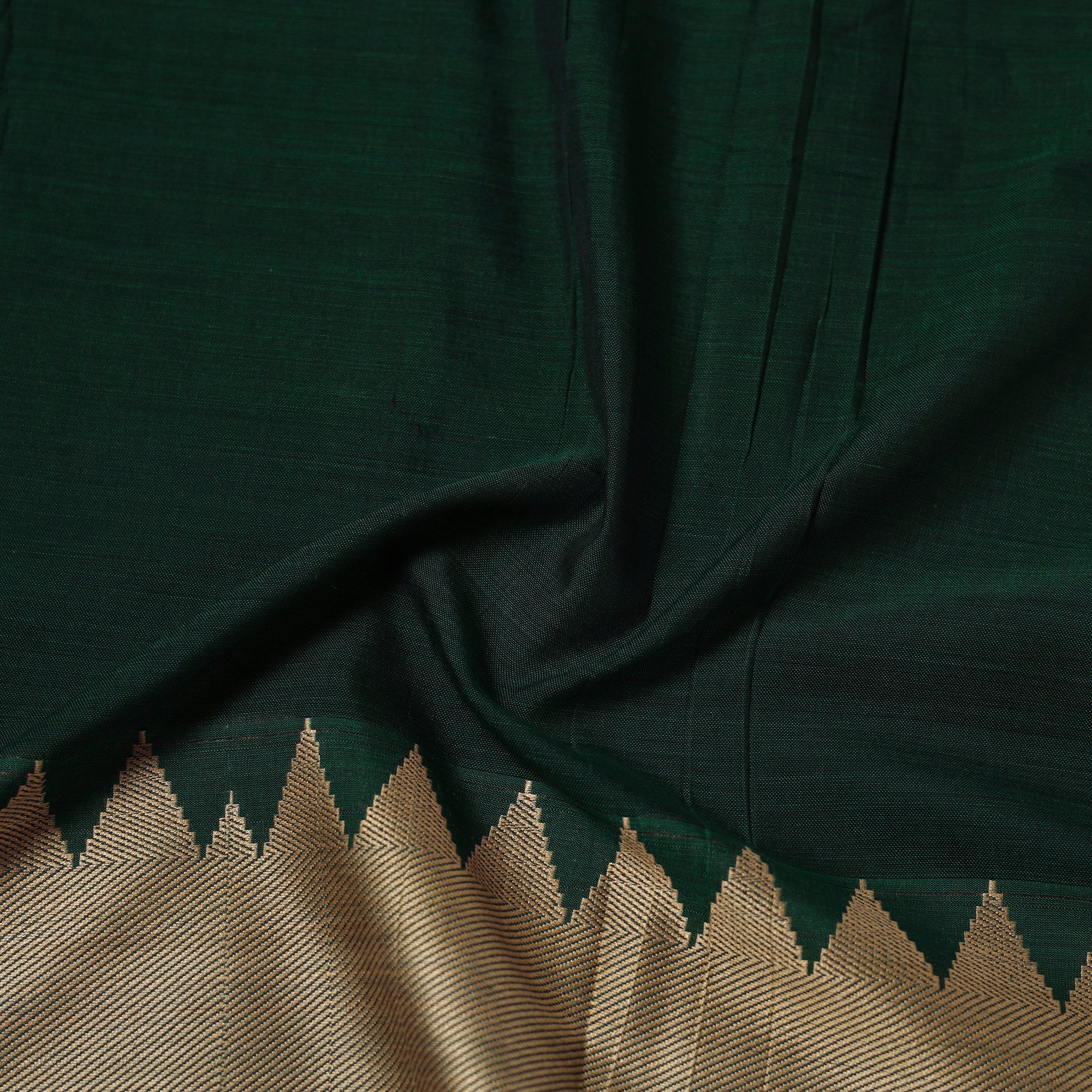 Green - Dharwad Cotton Fabric with Border 10 - Image 4