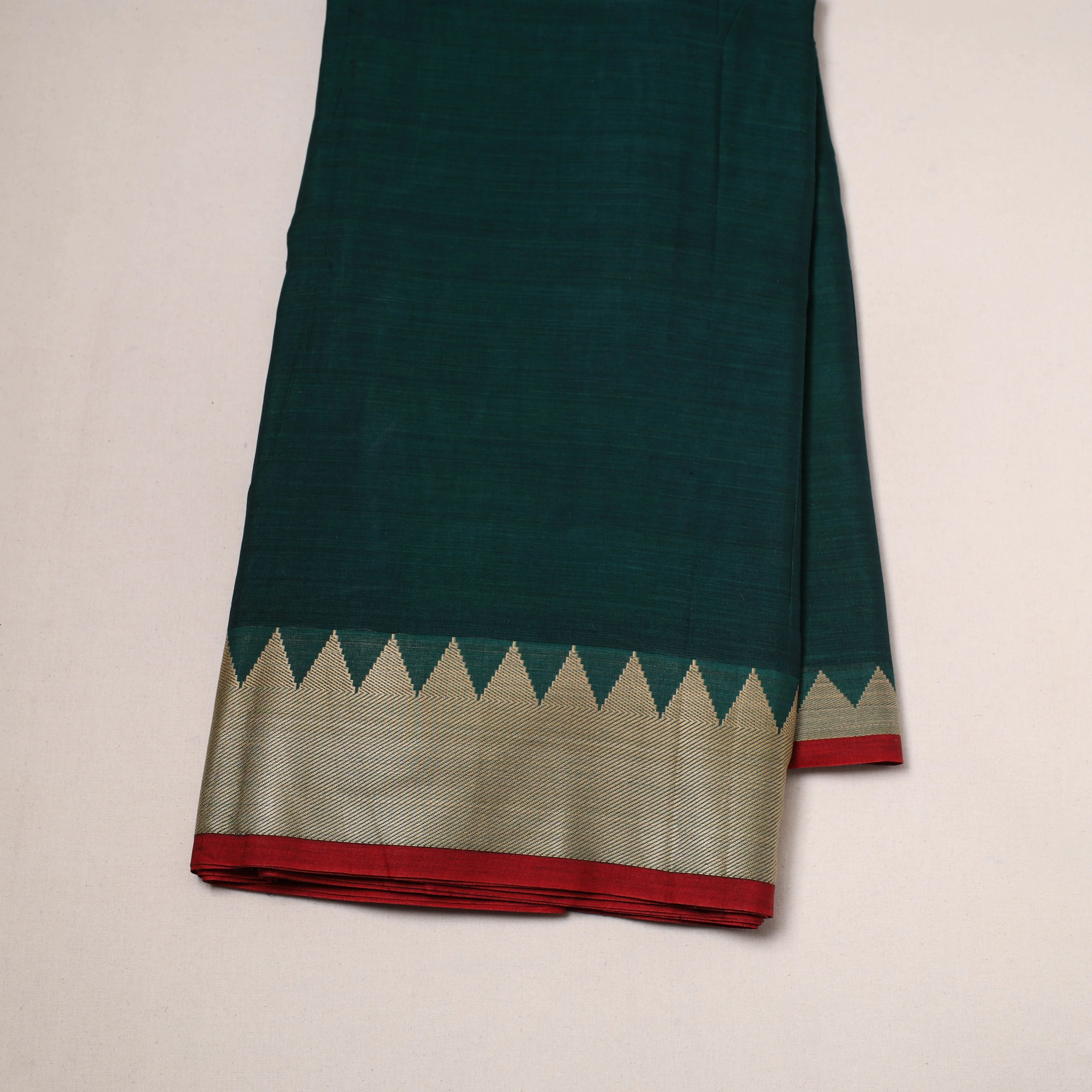 Green - Dharwad Cotton Fabric with Border 12 - Image 2