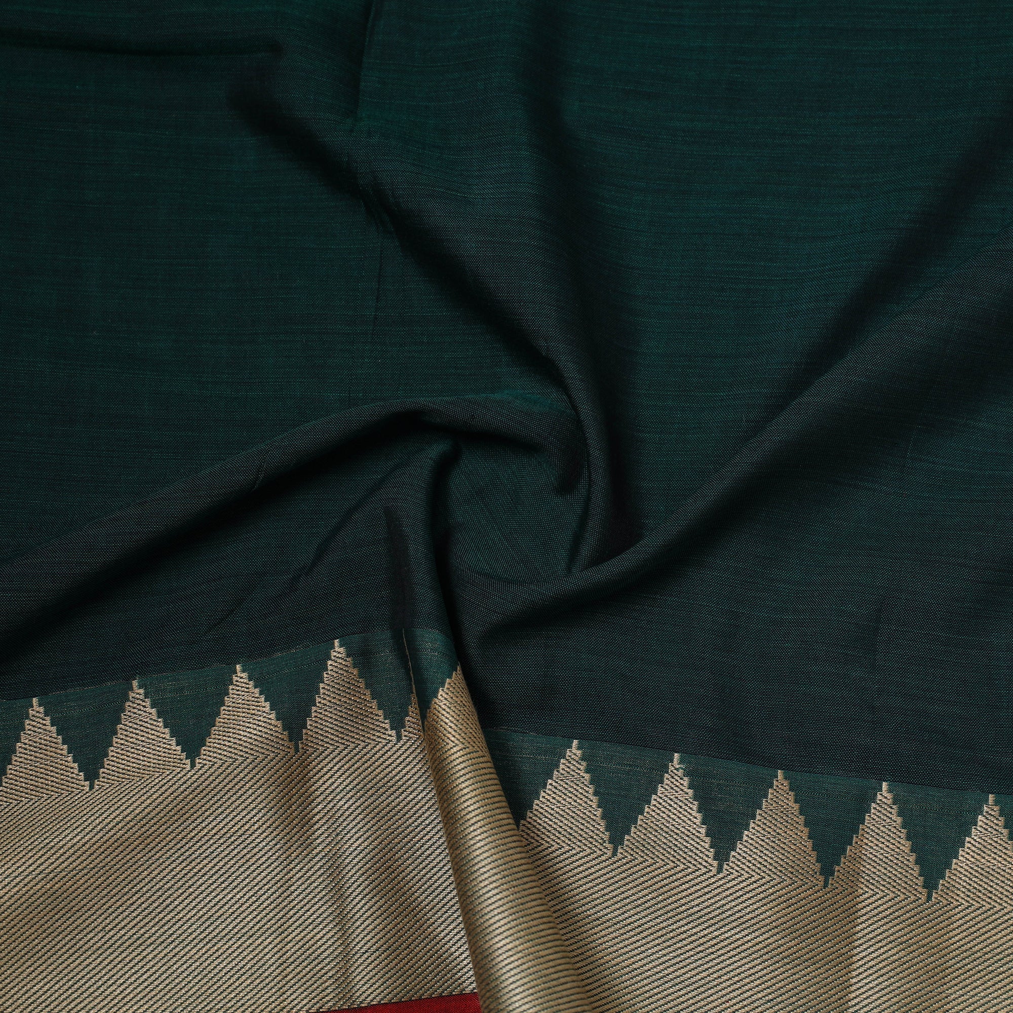 Green - Dharwad Cotton Fabric with Border 12 - Image 4