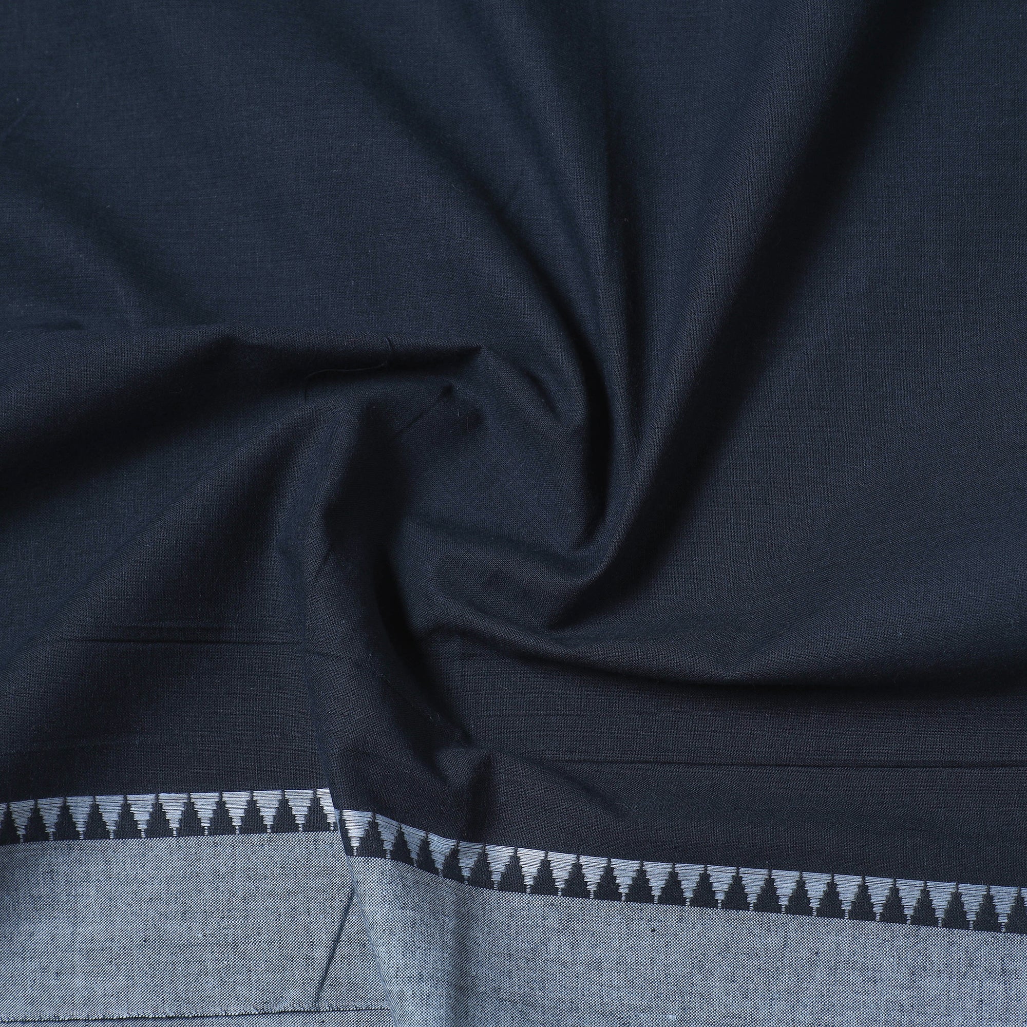 Blue - Dharwad Cotton Fabric with Thread Border 03 - Image 4