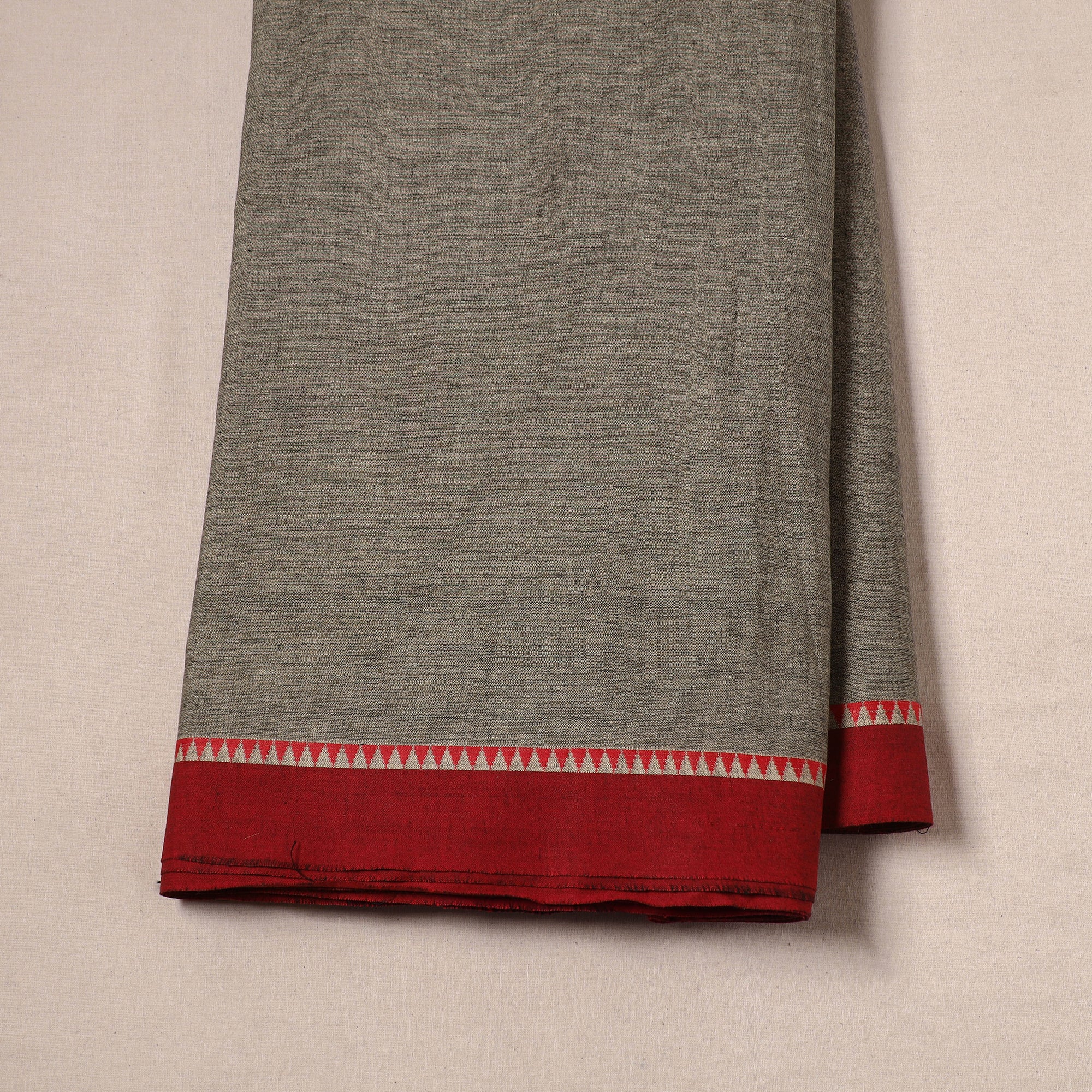 Beige - Dharwad Cotton Fabric with Thread Border 04 - Image 2