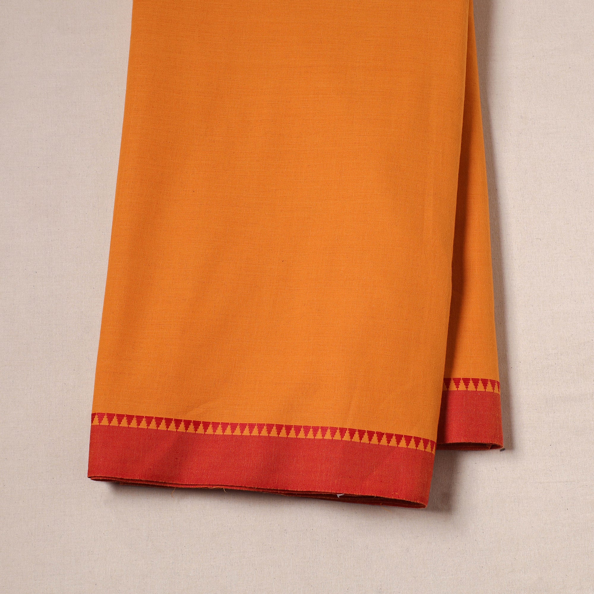Orange - Dharwad Cotton Fabric with Thread Border 05 - Image 2