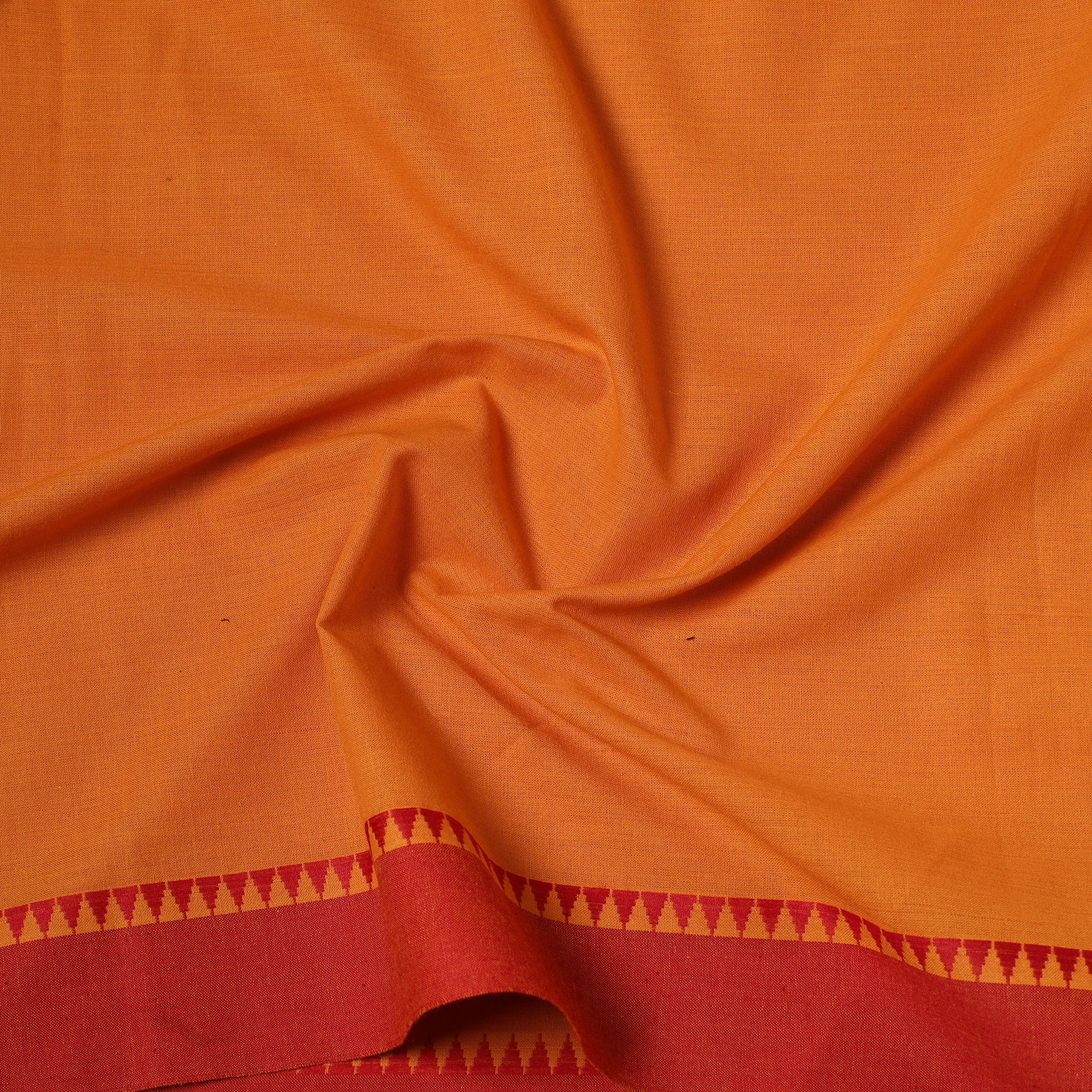 Orange - Dharwad Cotton Fabric with Thread Border 05 - Image 4