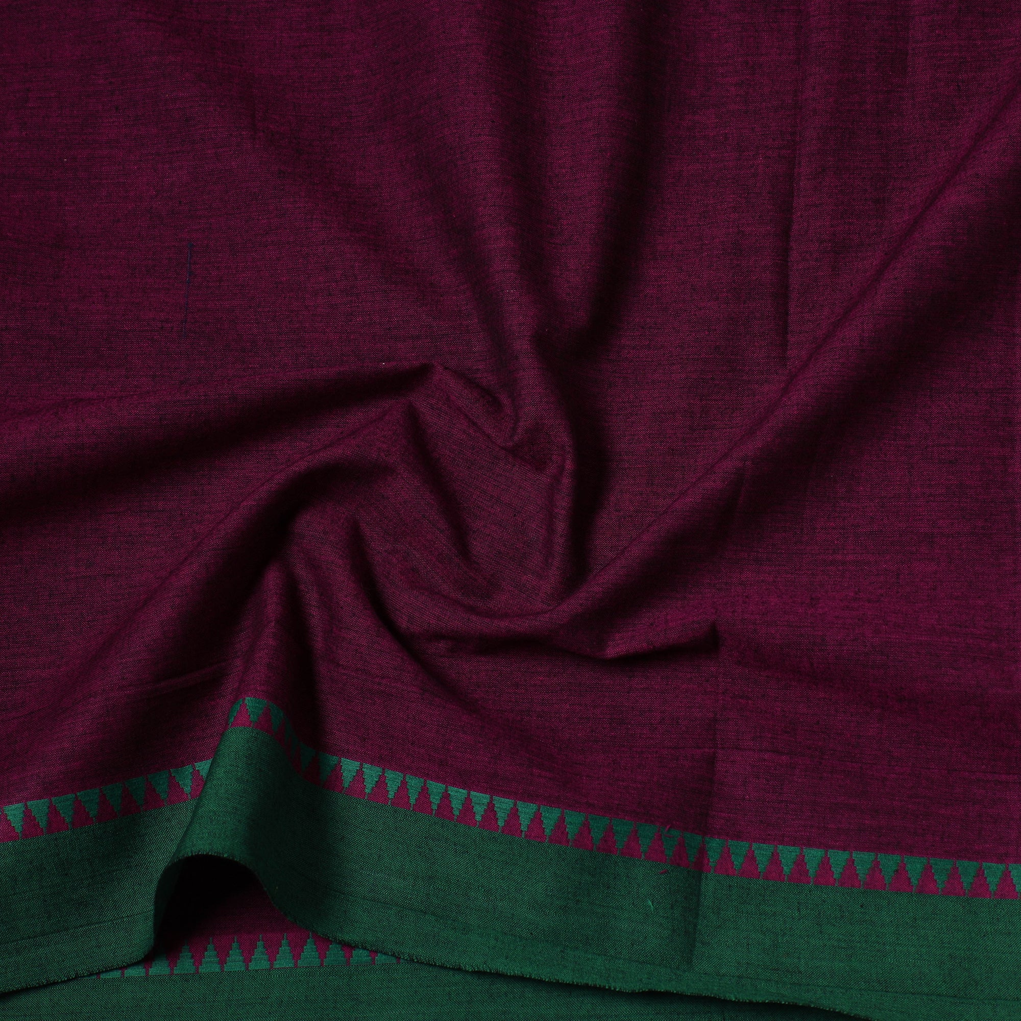 Purple - Dharwad Cotton Fabric with Thread Border 08 - Image 4