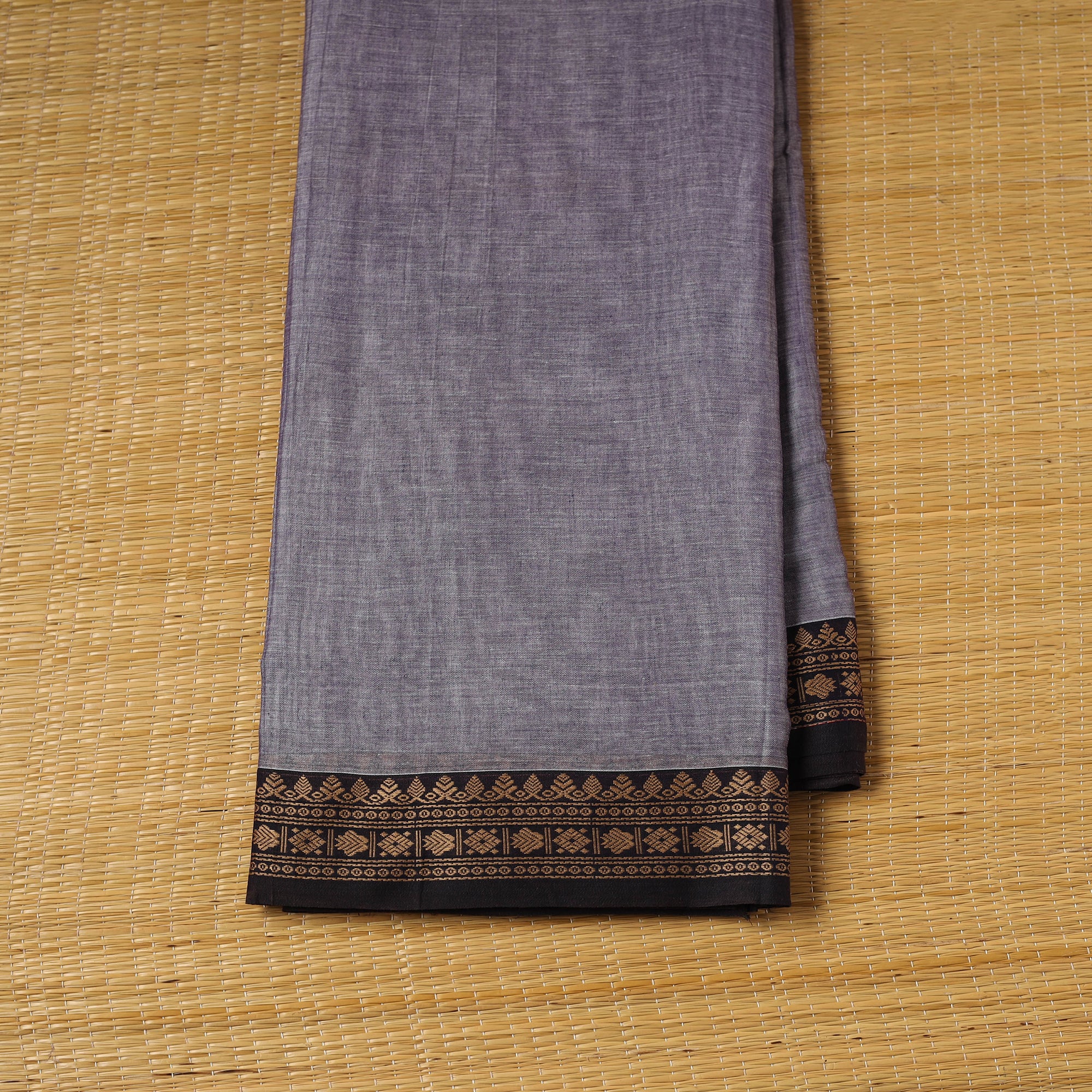 Purple - Dharwad Cotton Fabric with Thread Border 22 - Image 2