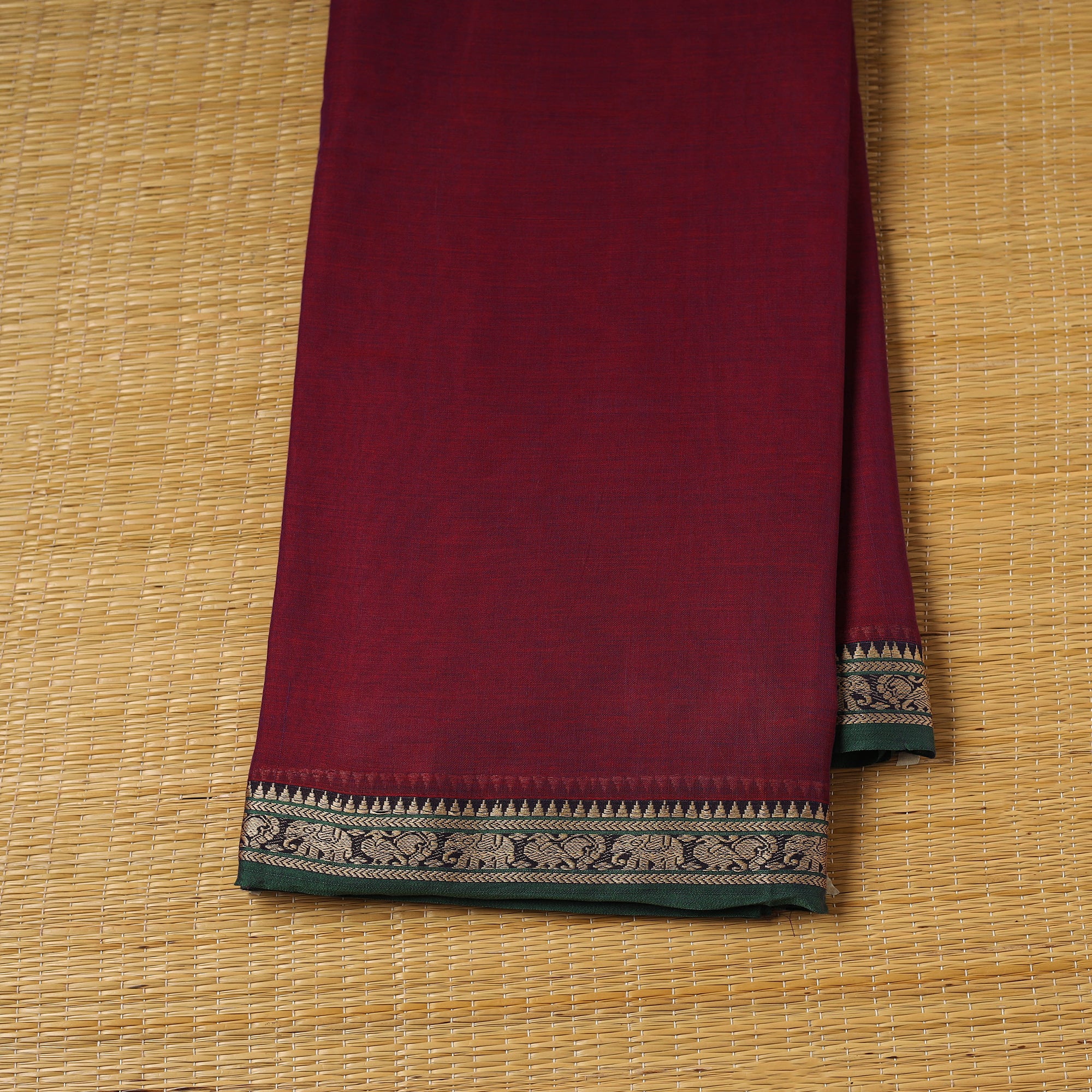 Pink - Dharwad Cotton Fabric with Thread Border 25 - Image 2