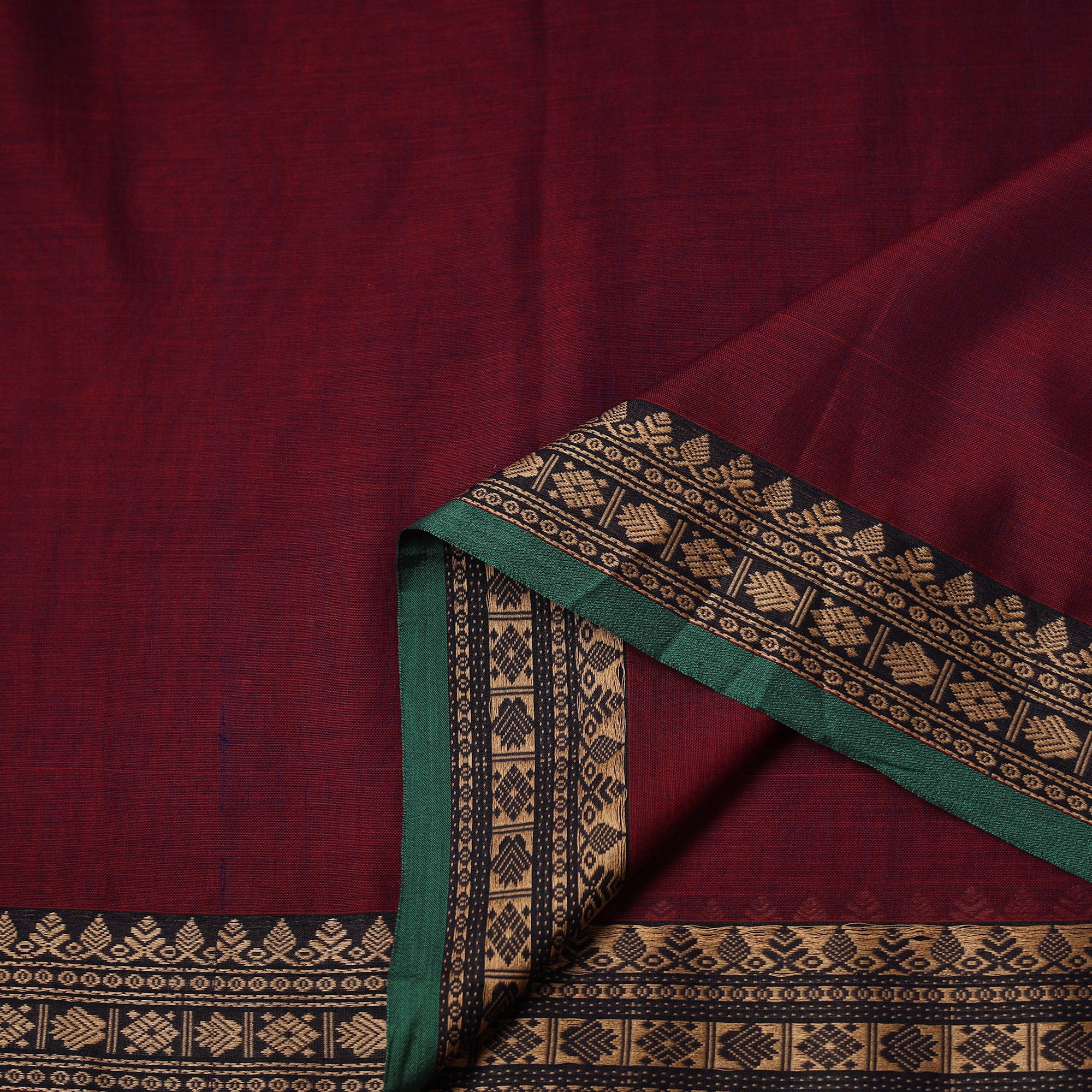 Pink - Dharwad Cotton Fabric with Thread Border 30 - Image 3