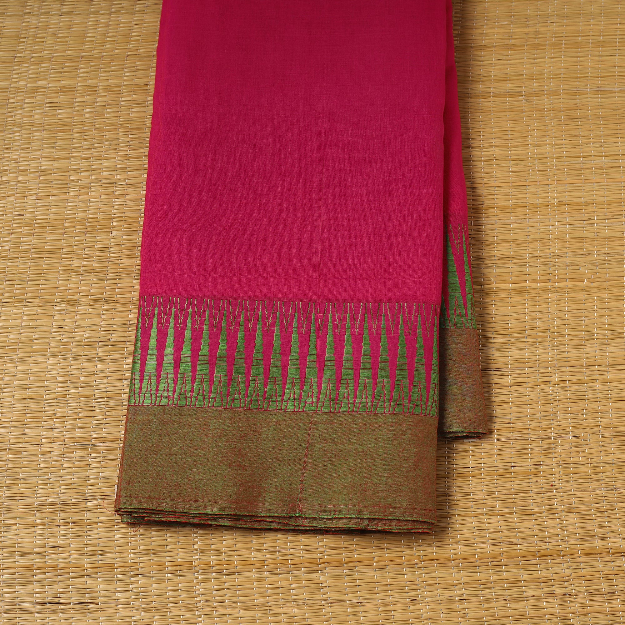 Pink - Dharwad Cotton Fabric with Thread Border 41 - Image 2