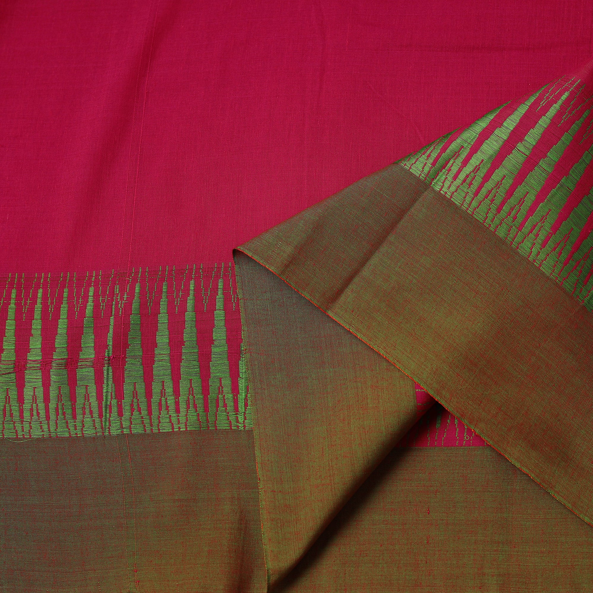 Pink - Dharwad Cotton Fabric with Thread Border 41 - Image 3