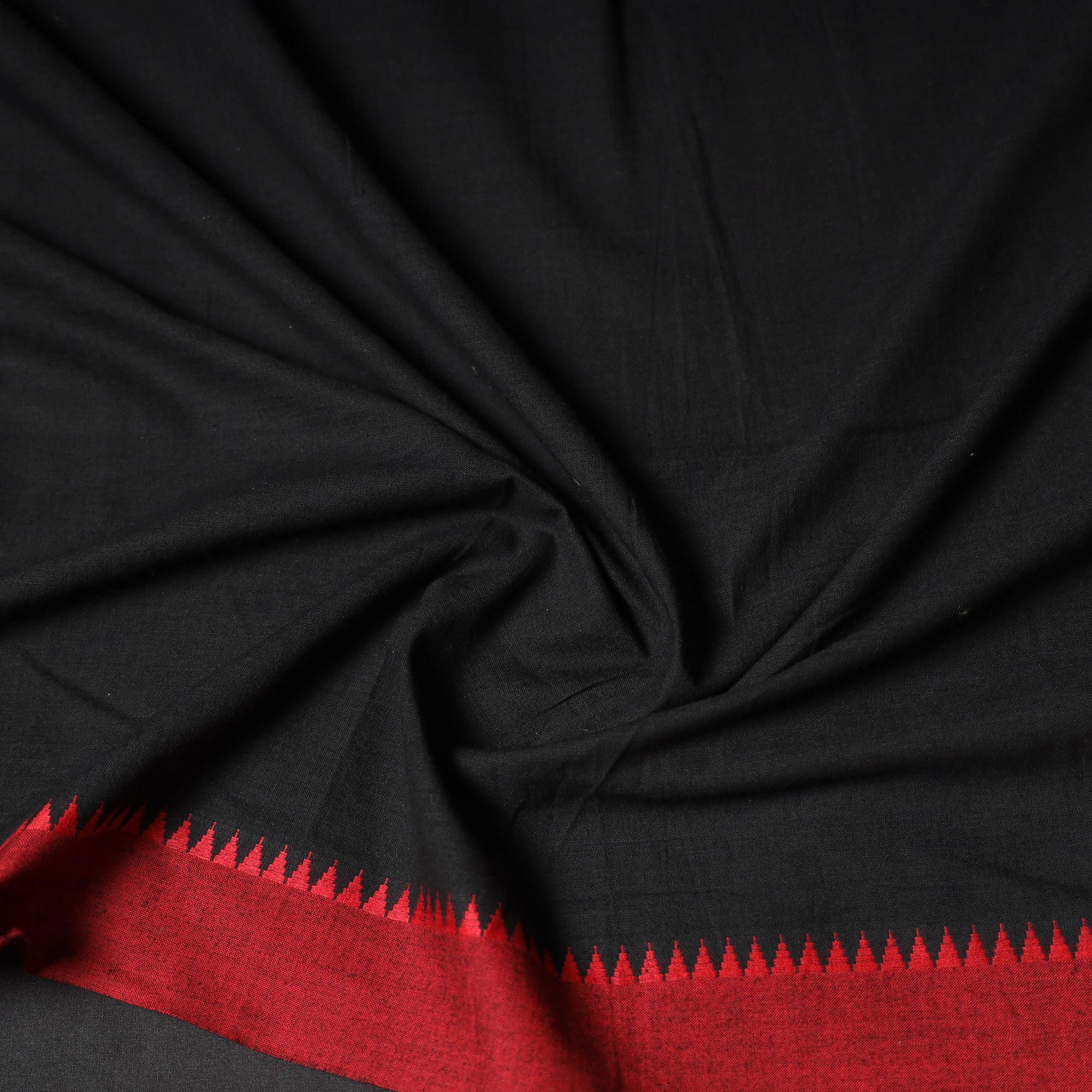 Black - Dharwad Weave Cotton Blouse Piece 01 - Image 3