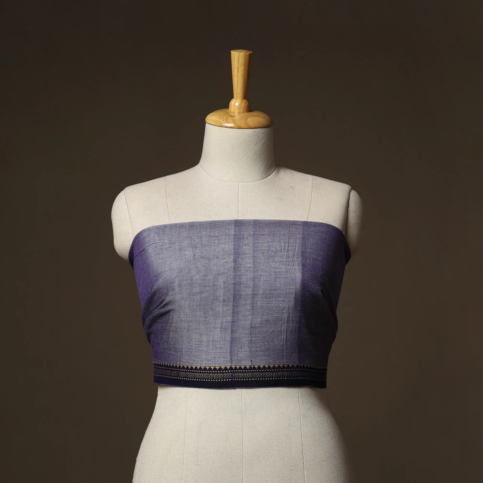 Blue - Dharwad Weave Cotton Blouse Piece 02