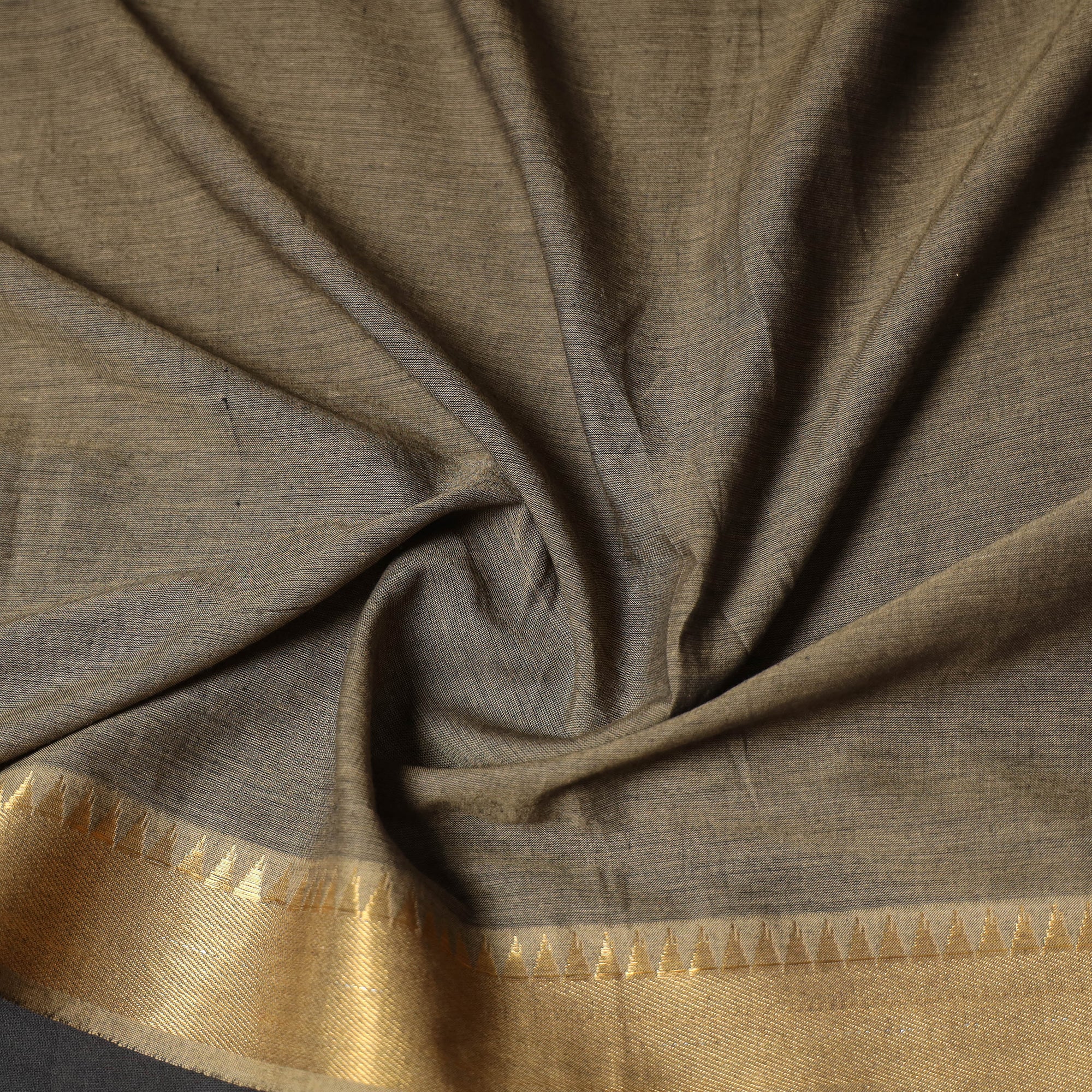 Brown - Dharwad Weave Cotton Blouse Piece 06 - Image 3