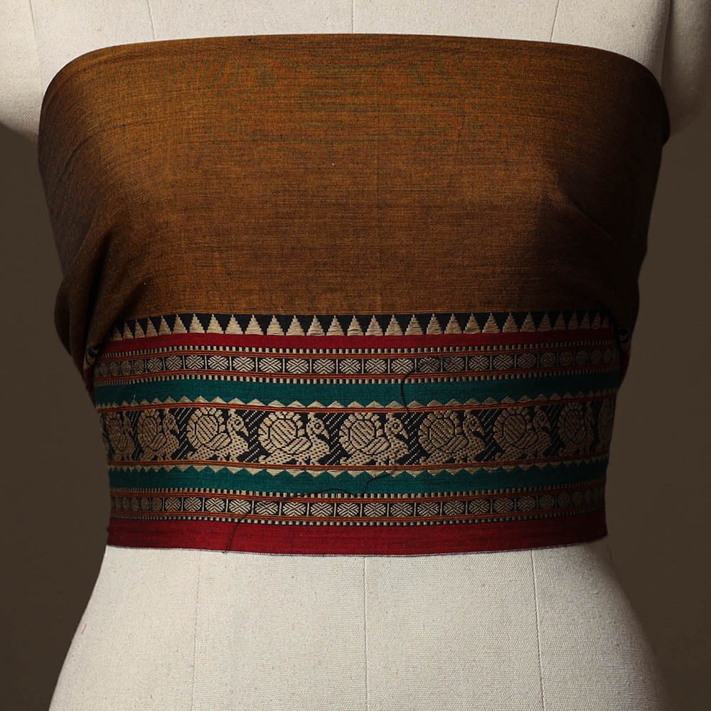 Brown - Dharwad Weave Cotton Blouse Piece 08 - Image 2