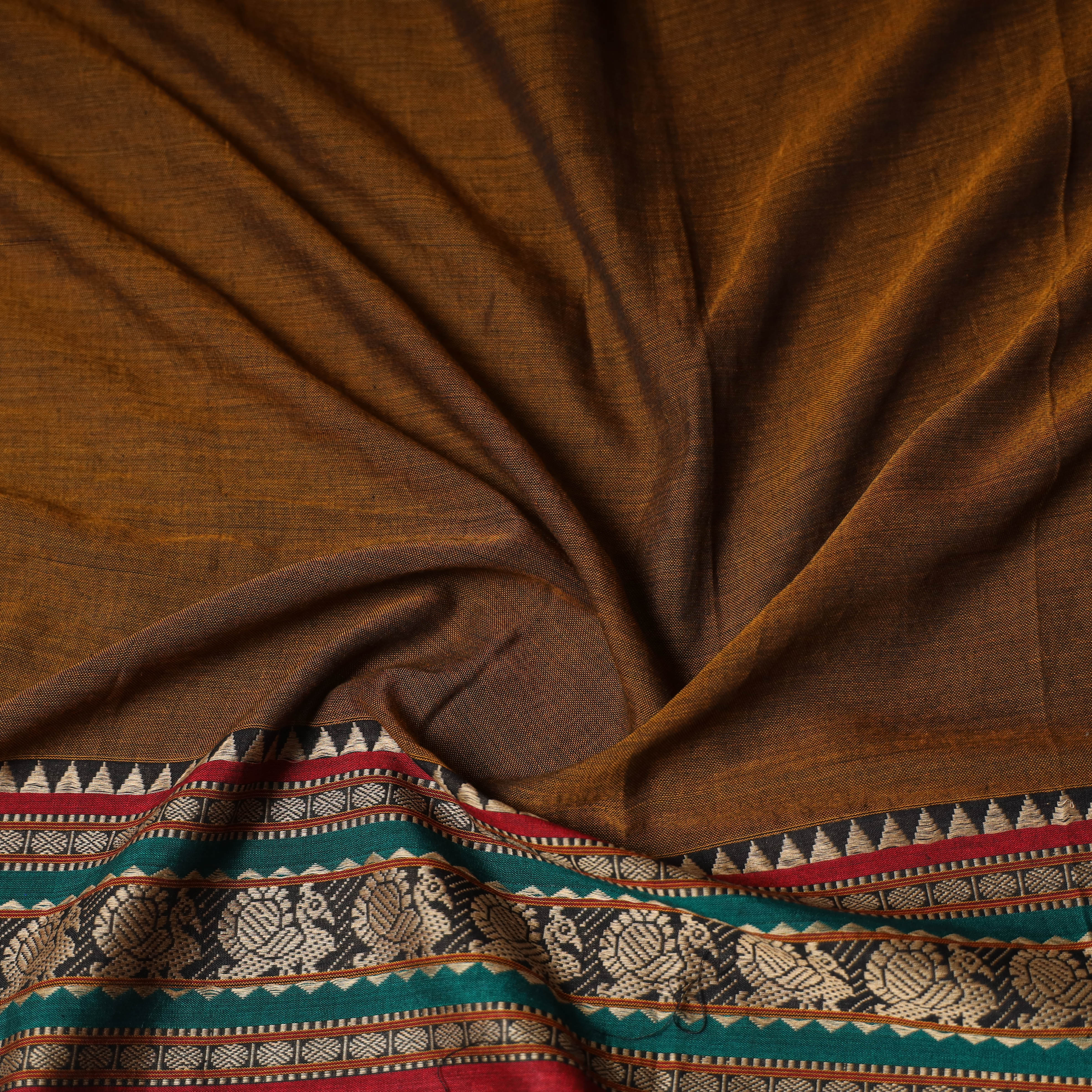Brown - Dharwad Weave Cotton Blouse Piece 08 - Image 3