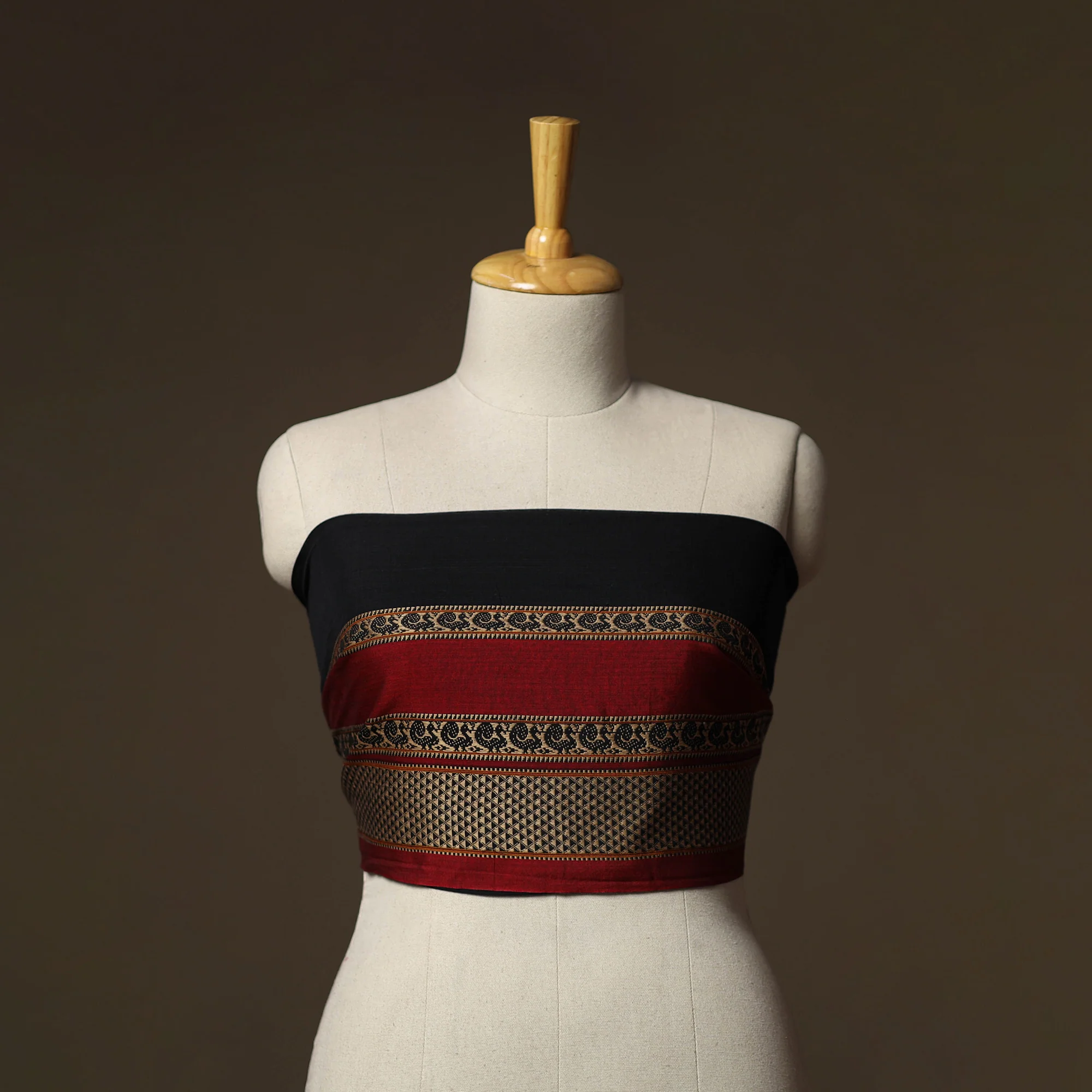 Black - Dharwad Weave Cotton Blouse Piece 09