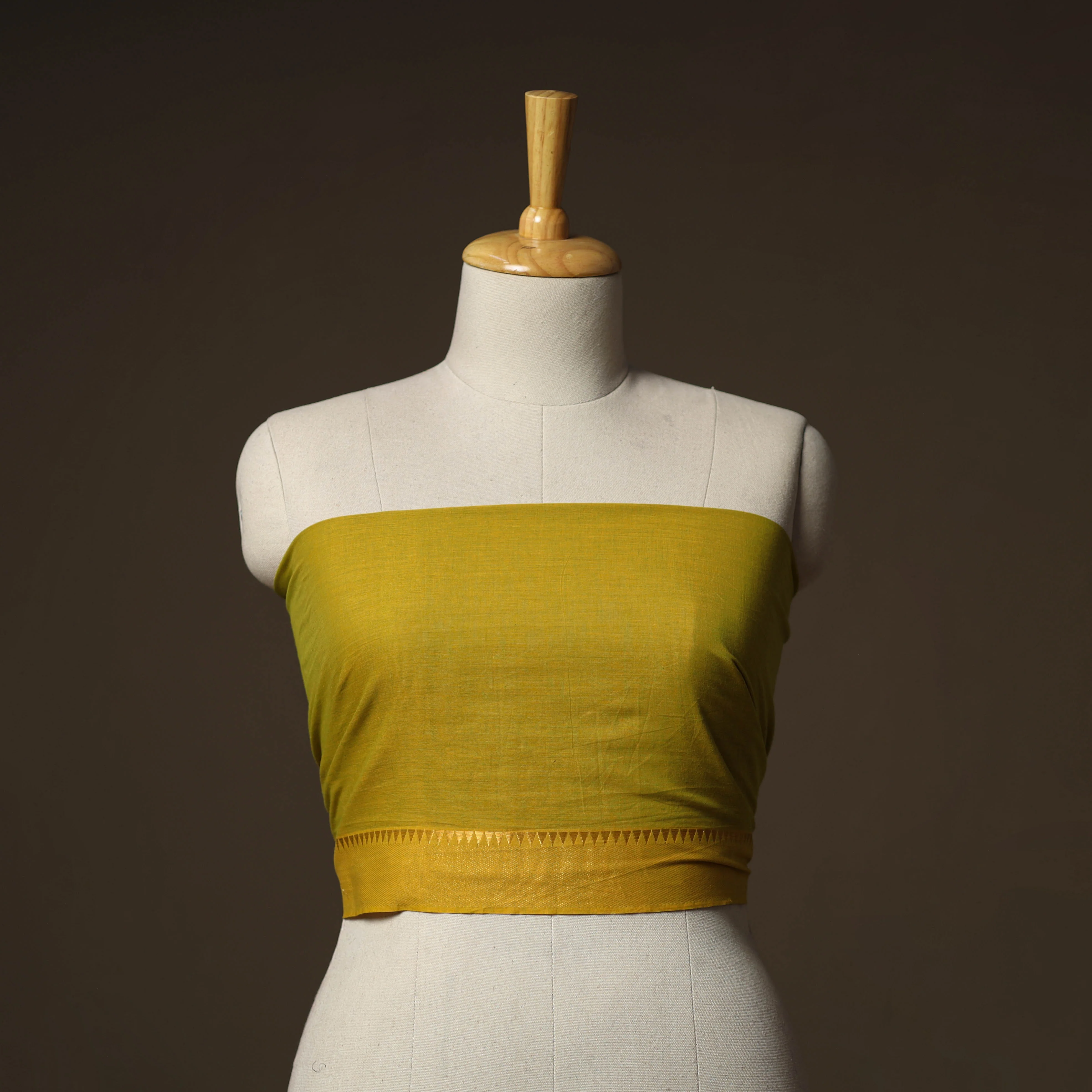 Yellow - Dharwad Weave Cotton Blouse Piece 09