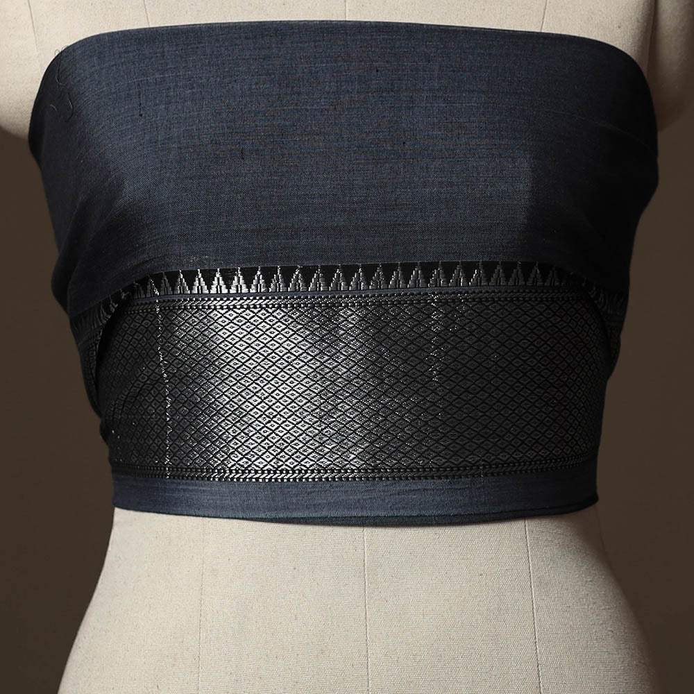 Grey - Dharwad Weave Cotton Blouse Piece 15 - Image 2