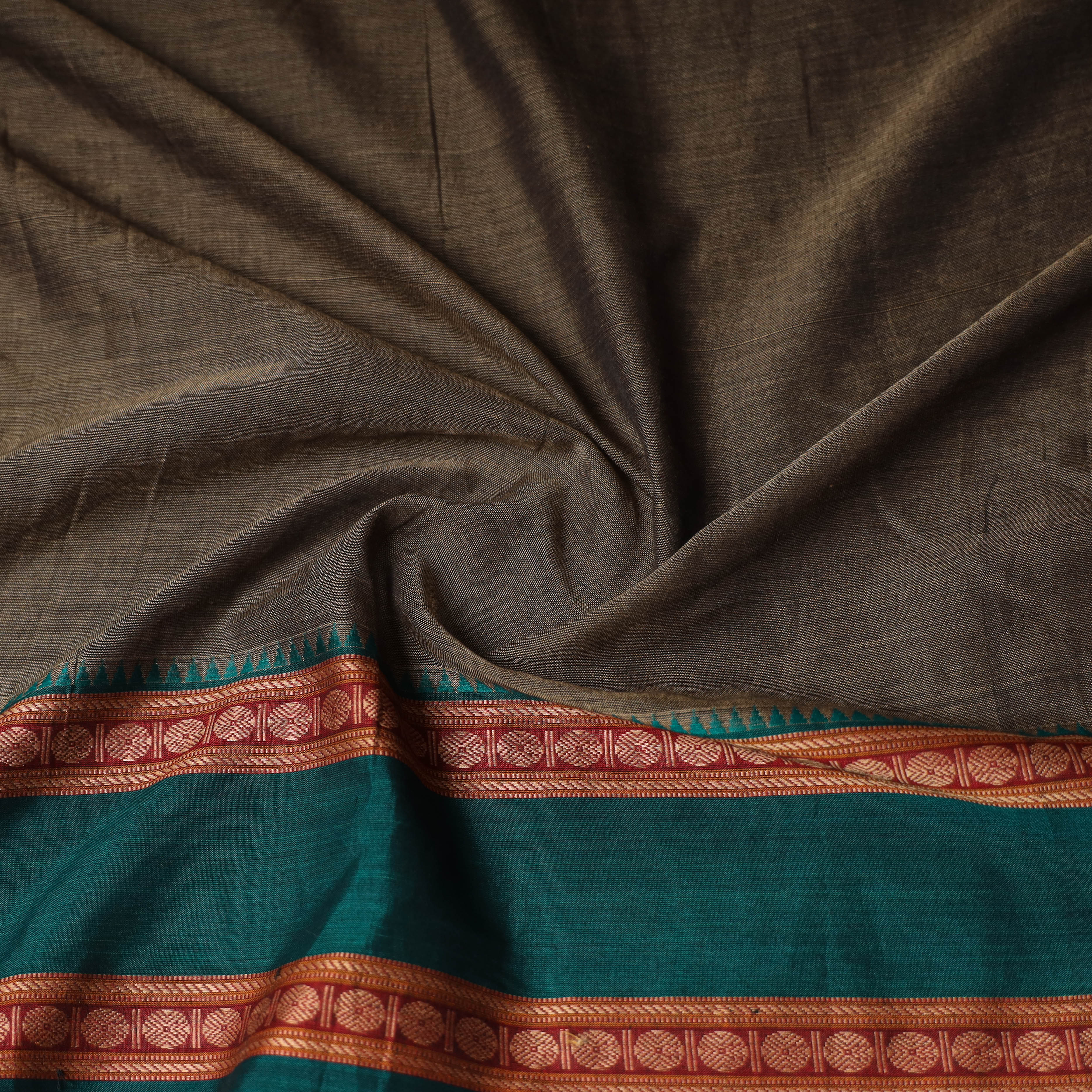 Brown - Dharwad Weave Cotton Blouse Piece 19 - Image 3