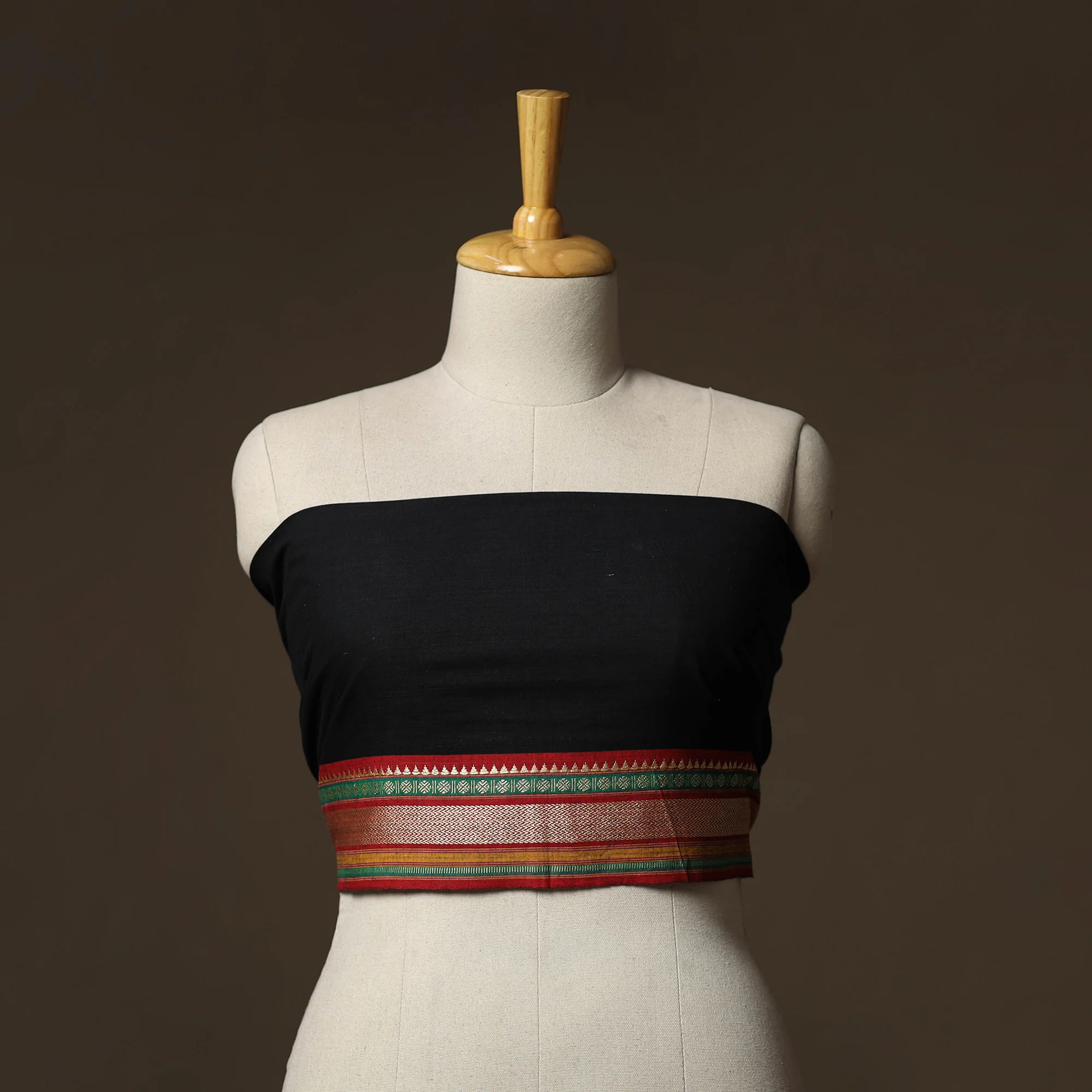 Black - Dharwad Weave Cotton Blouse Piece 21