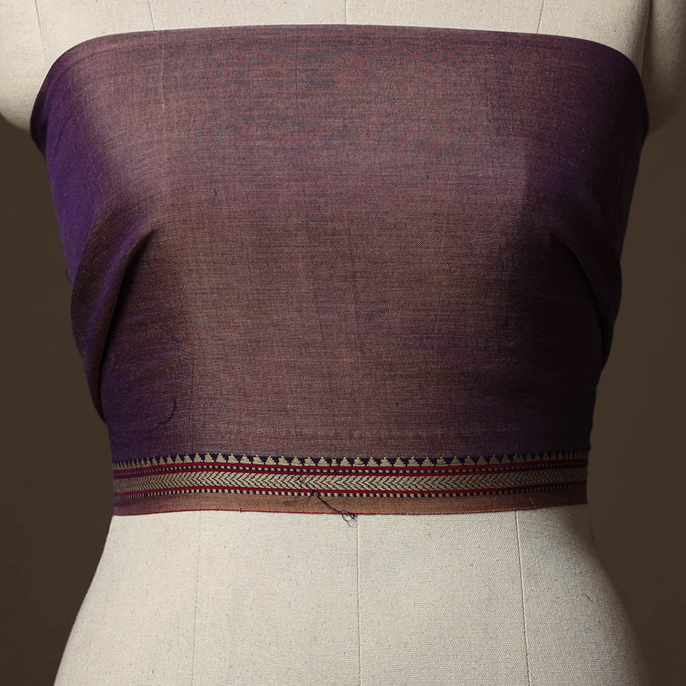 Purple - Dharwad Weave Cotton Blouse Piece 22 - Image 2